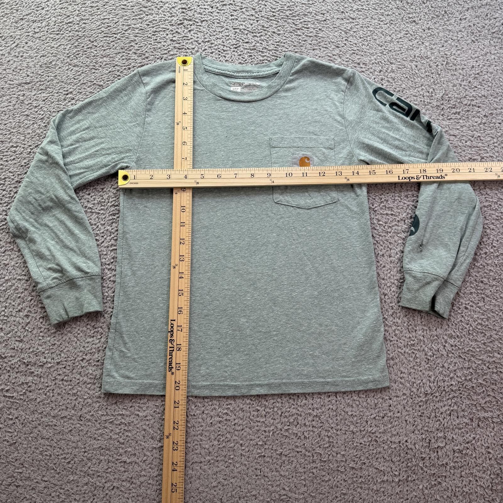 Carhartt Carhartt Youth Small 8-10 Long Sleeve Pocket T Shirt Green Size US S / EU 44-46 / 1 - 3 Thumbnail