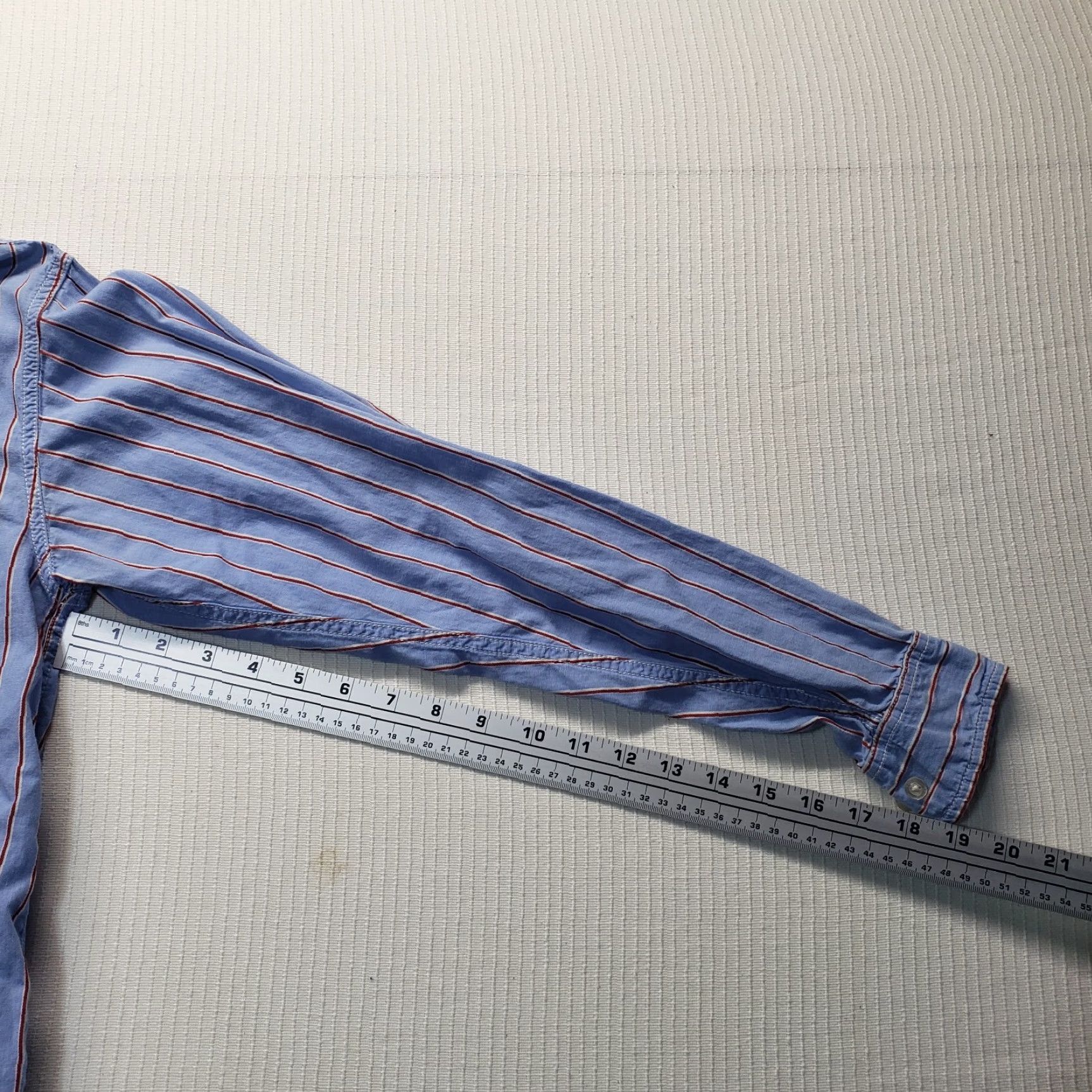 Camel Red Camel Shirt Mens M Blue Striped Long Sleeve Button-Up 100% Cotton Adult Regular All Seasons Spring Fall Summer Winter Button-Up Size US M / EU 48-50 / 2 - 5 Thumbnail
