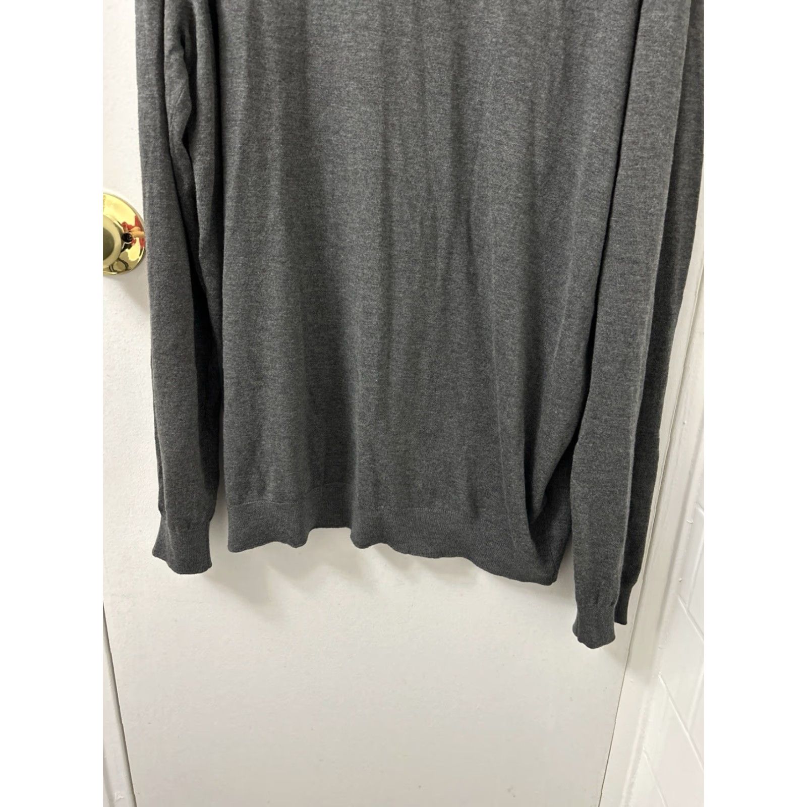 ASH Porter & Ash Sweater Mens 2XL Gray Pullover Crewneck L/S Lightweight Stretch Knit Designer Mens Regular Size 2XL Gray Crew Neck Solid Size US XXL / EU 58 / 5 - 3 Thumbnail