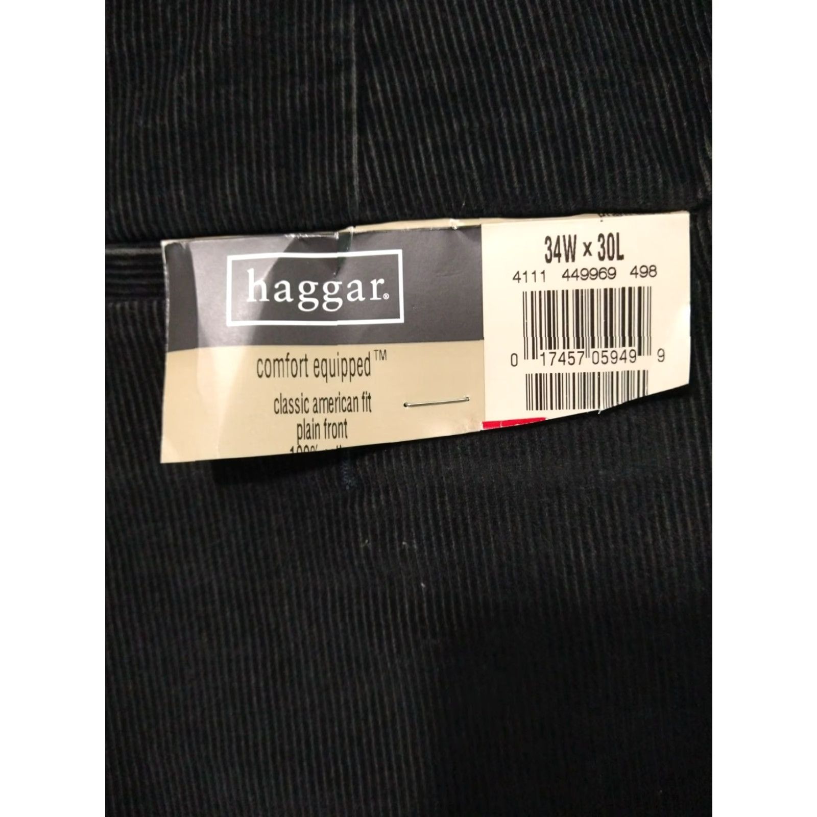 Haggar Haggar Pants Mens 34x30 Black Corduroy Chino Straight Leg Classic Fit Flat Front Pants Mens Regular 34 Black Haggar Classic Fit Corduroy Straight Leg Size US 34 / EU 50 - 7 Thumbnail