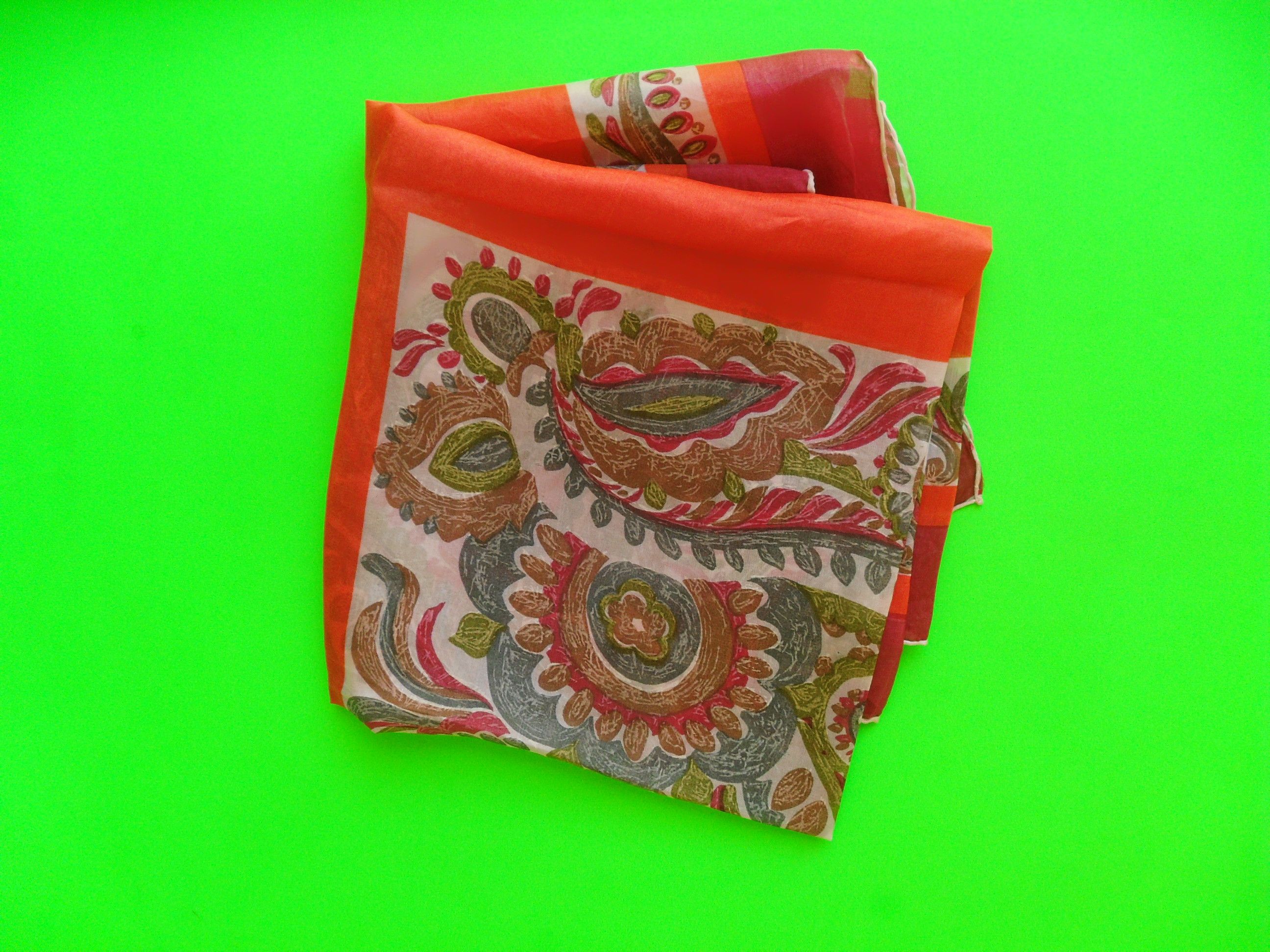 Other Pink, orange and white natural silk scarf. Size ONE SIZE - 3 Thumbnail