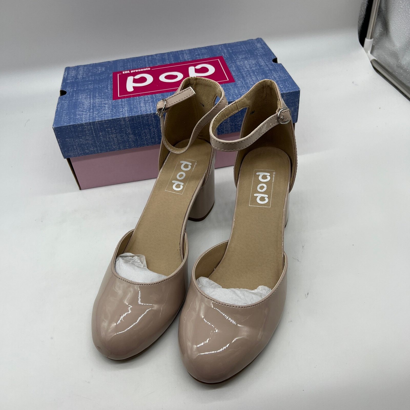Other Pop Womens Gal Block Heel Nude Pumps Size 11M Size US 11 / IT 41 - 2 Thumbnail