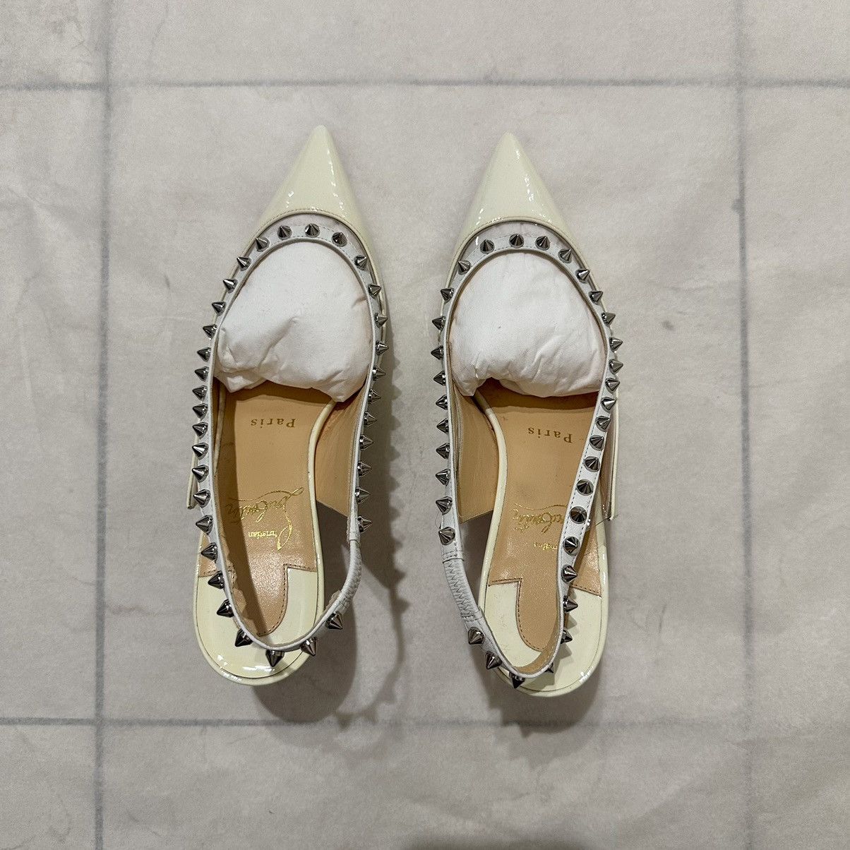 Christian Louboutin × Designer Christian Louboutin Brigadine Spike Patent Pump Mules Size US 7 / IT 37 - 7 Thumbnail