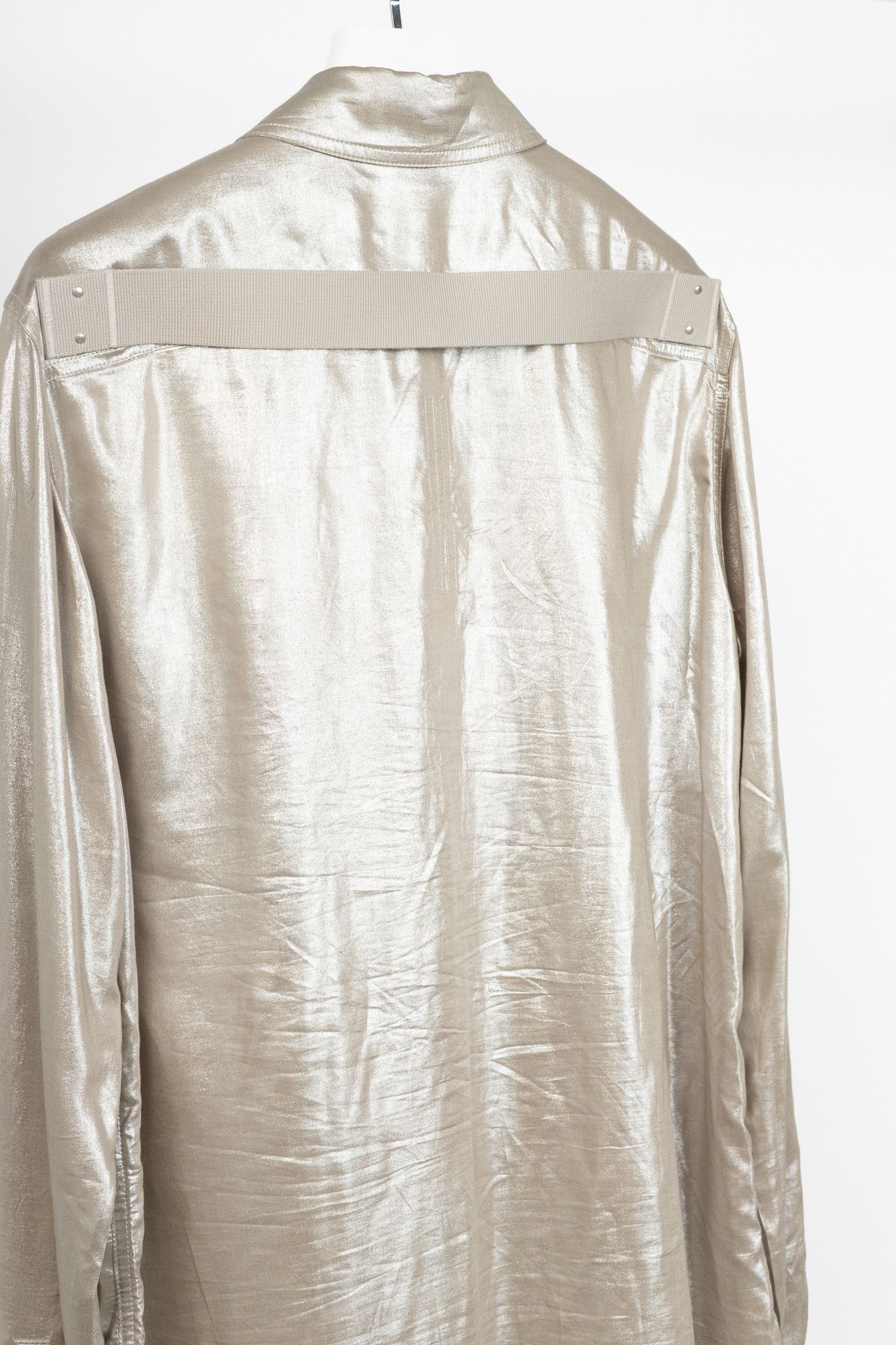 Rick Owens Rick Owens SS22 Fogachine Metallic Habotai Snap Shirt Size L / US 10 / IT 46 - 10 Thumbnail
