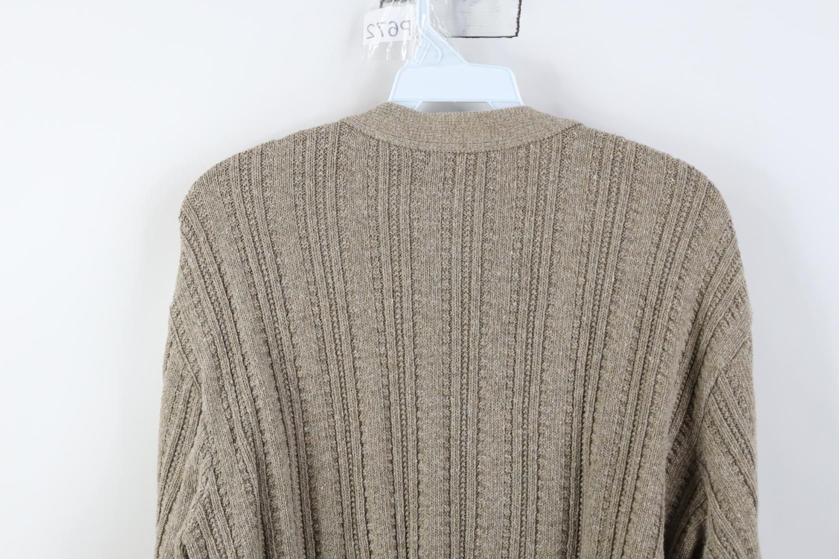 Vintage Vintage 90s Streetwear Chunky Ribbed Knit Cardigan Sweater Size US L / EU 52-54 / 3 - 9 Thumbnail