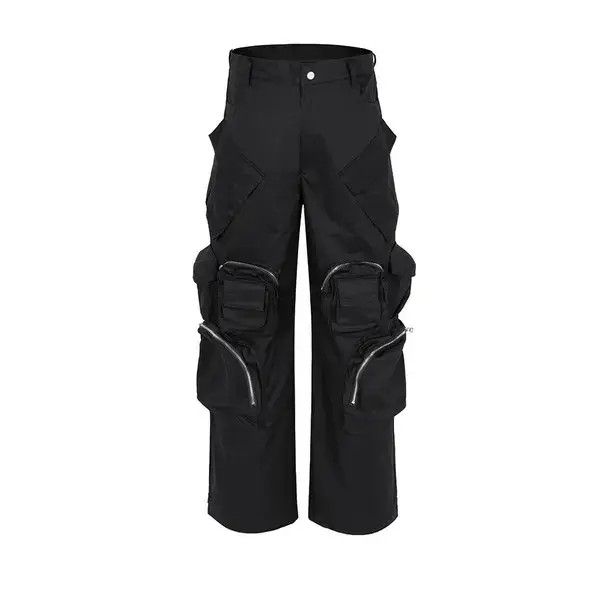Designer × Vintage Wide Cargo Pants High Street with Poker Straight Baggy Y2K Size US 32 / EU 48 - 2 Thumbnail