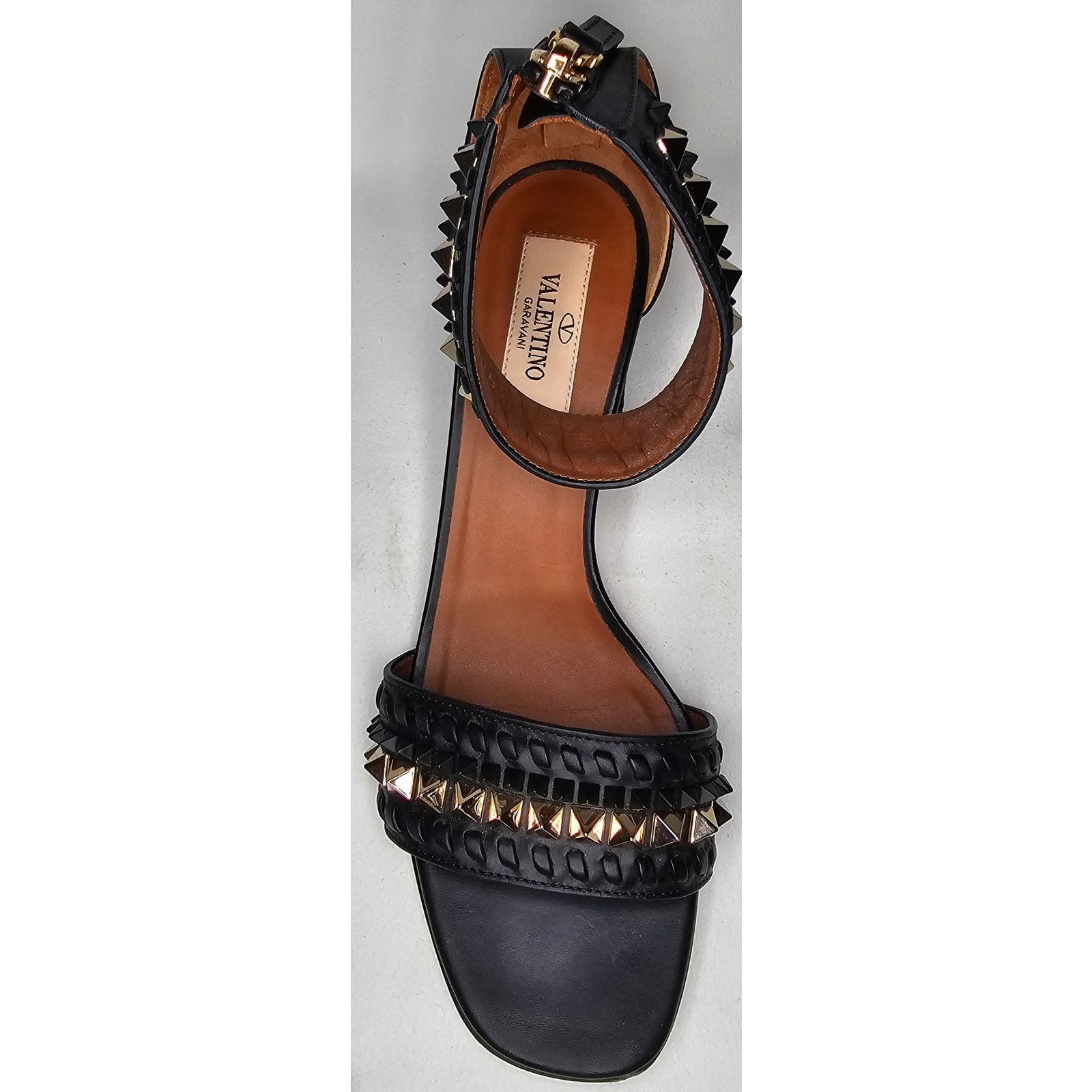 Valentino Valentino Garavani Rockstud black leather sandals Size US 5 / IT 35 - 7 Thumbnail