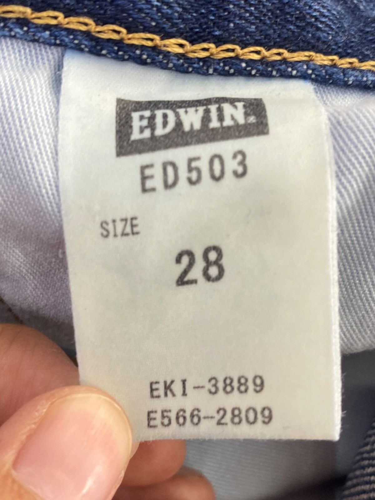 Edwin Vintage Edwin 503 Dark Blue Wash Style Straight Cut Jeans Size US 28 / EU 44 - 11 Thumbnail
