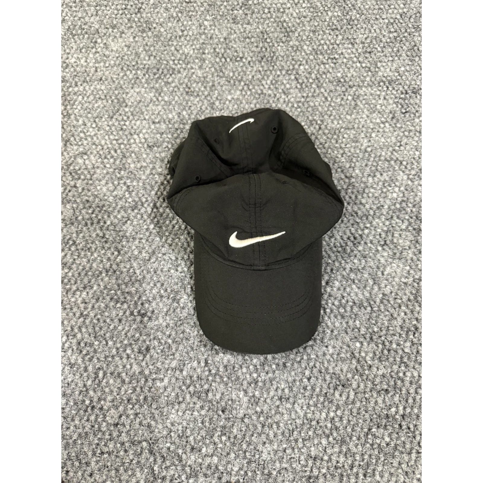 Nike Nike Hat Cap One Size Black Mens Casual Sports Swoosh Embroidered Adjustable Strap Back Cap Size ONE SIZE - 2 Thumbnail