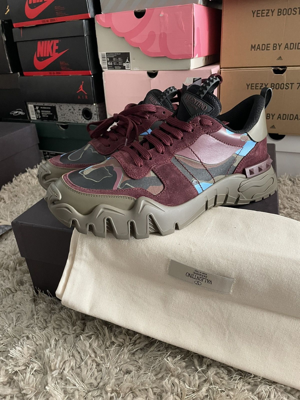 Valentino Valentino RockRunner Plus Camo Burgundy and Blue Size US 11 / EU 44 - 1 Thumbnail