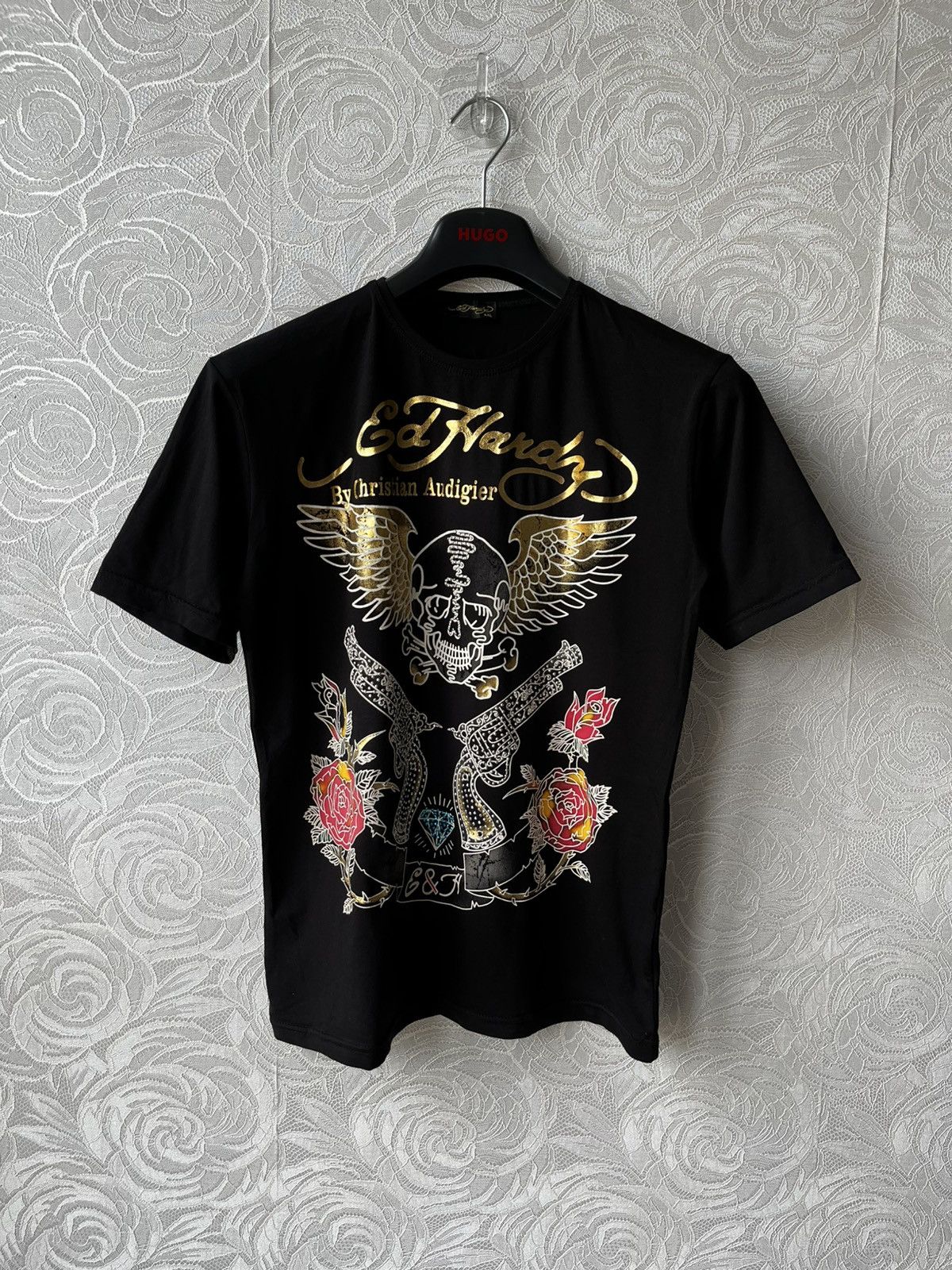 Ed Hardy Vintage Y2k Ed Hardy Skull Gun ☠️ Big Logo Rare T-Shirt 90s Size US L / EU 52-54 / 3 - 1 Thumbnail