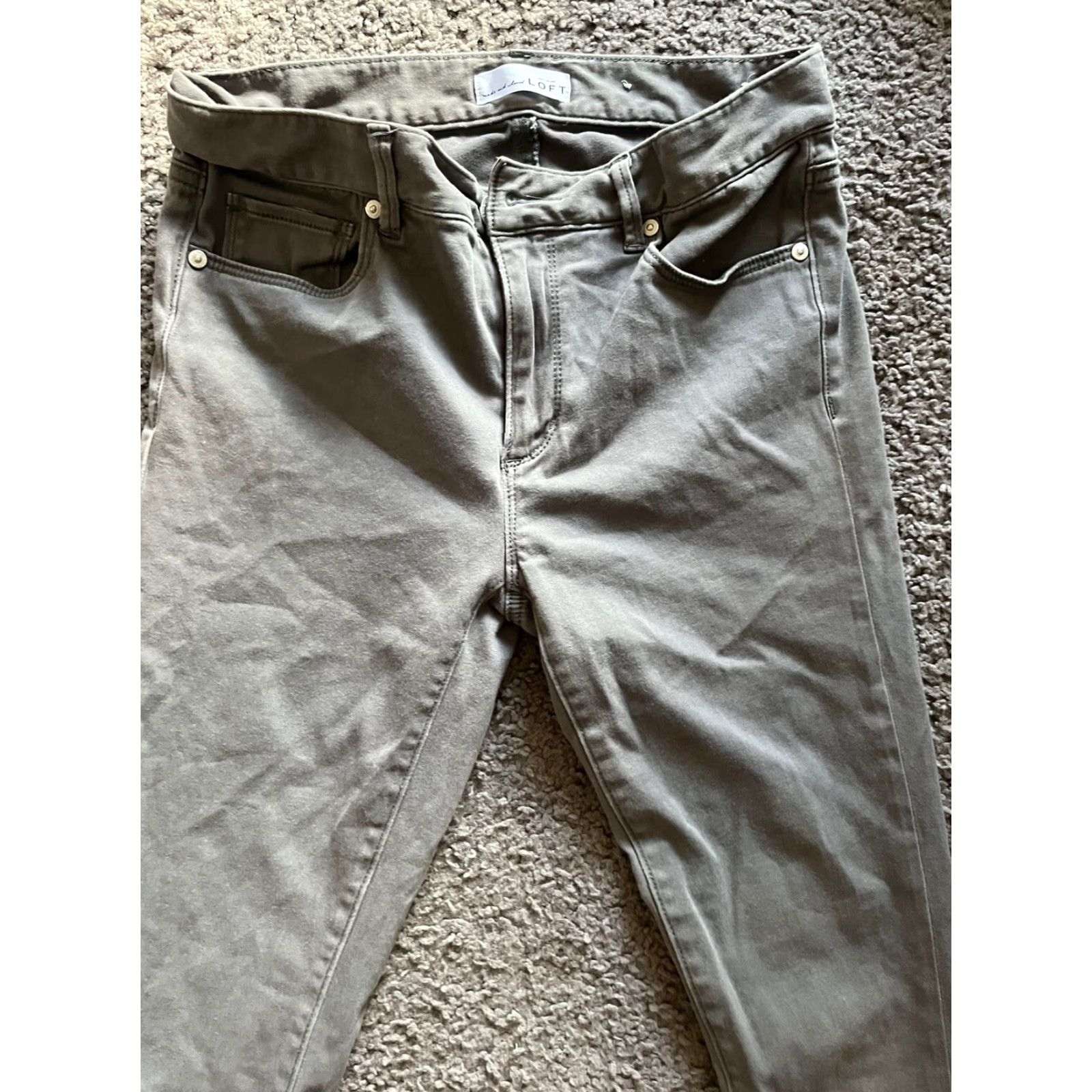 Loft Loft Jeans Womens 6/28 Flat Front Tapered Jegging Legging Style Gray" Size 28" / US 6 / IT 42 - 2 Thumbnail