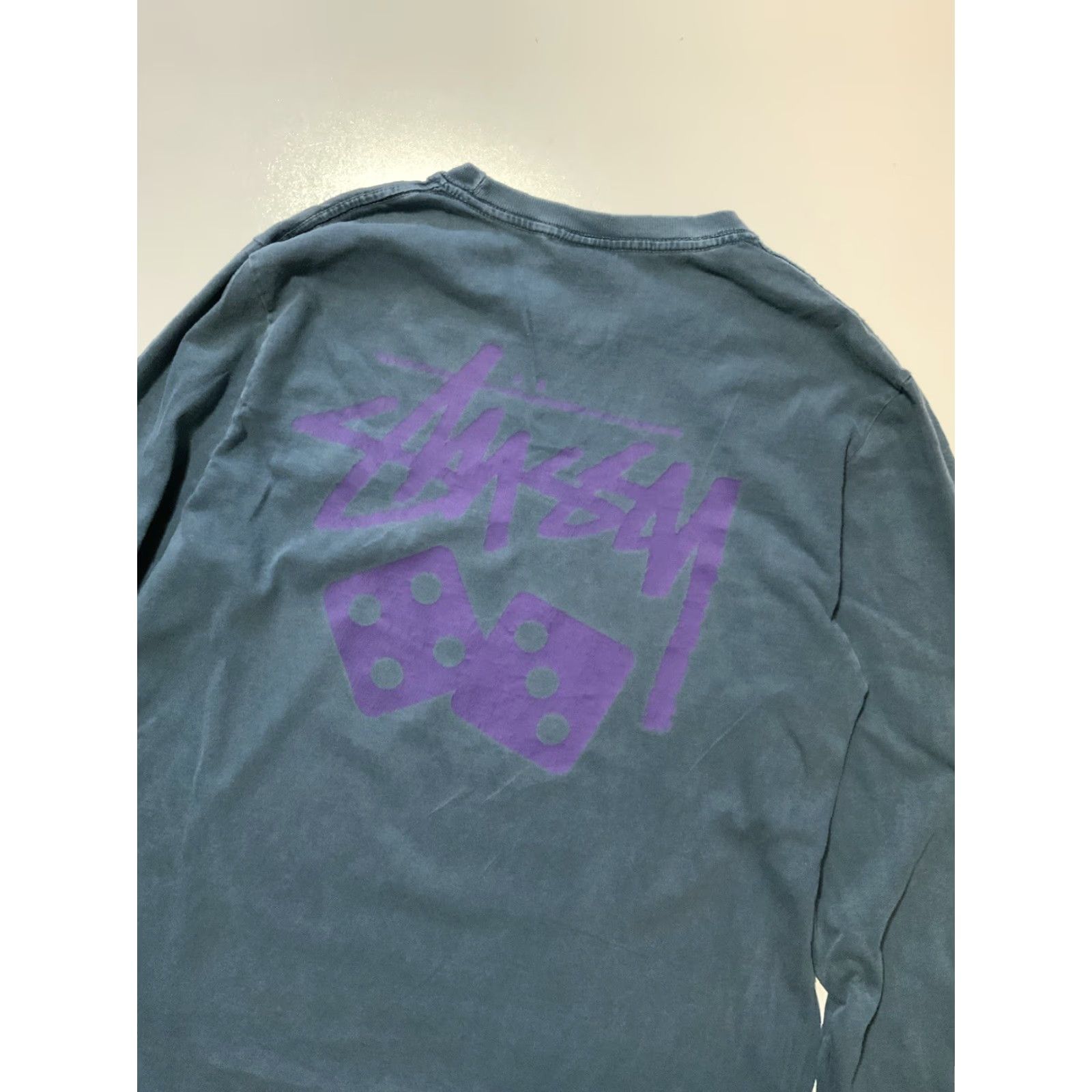 Vintage Stussy Pigment Dyed Blue Dice Skateboarding Graphic L/S Crewneck T-Shirt Sz. S Mens Blue Dice Skateboarding Graphic L/S Crewneck T-Shirt Sz. S Size US S / EU 44-46 / 1 - 5 Thumbnail