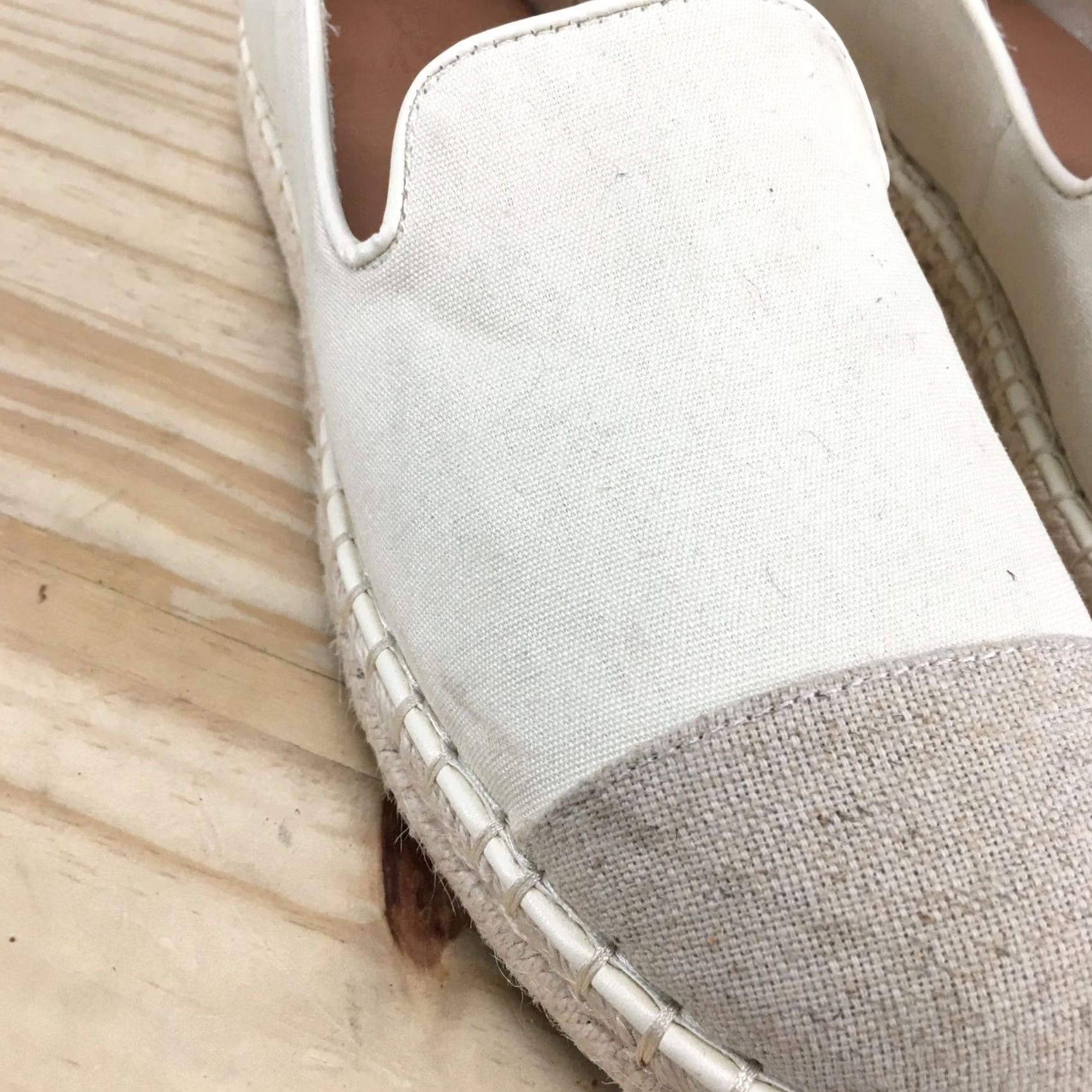 Vintage Universal Thread Skipper Espadrille Loafer Flats Beige Fabric Sandals Womens 9 Size US 7 / IT 37 - 4 Thumbnail