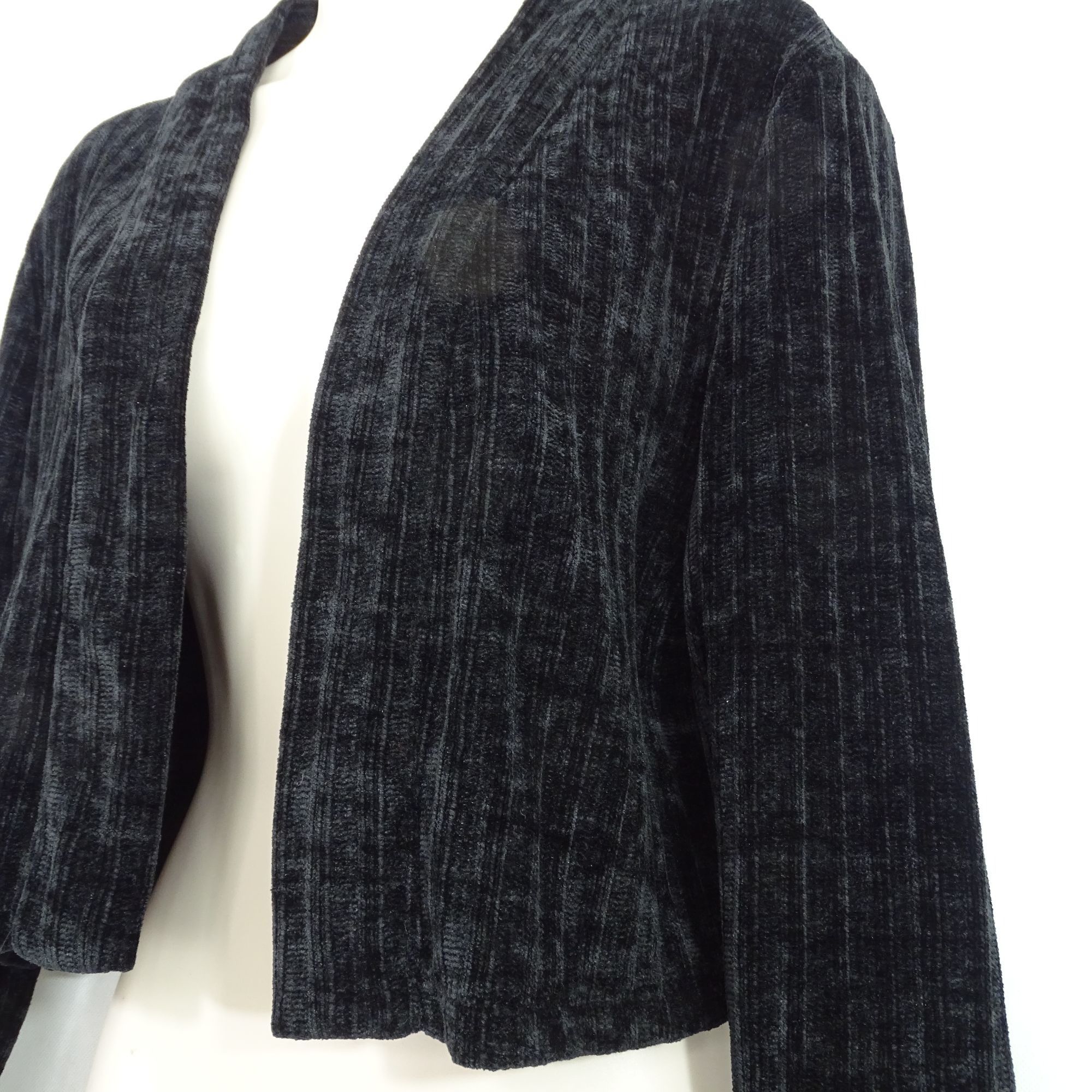 Calvin Klein Calvin Klein Black Jacket Open Front Women Size L Plush Text Size L / US 10 / IT 46 - 2 Thumbnail