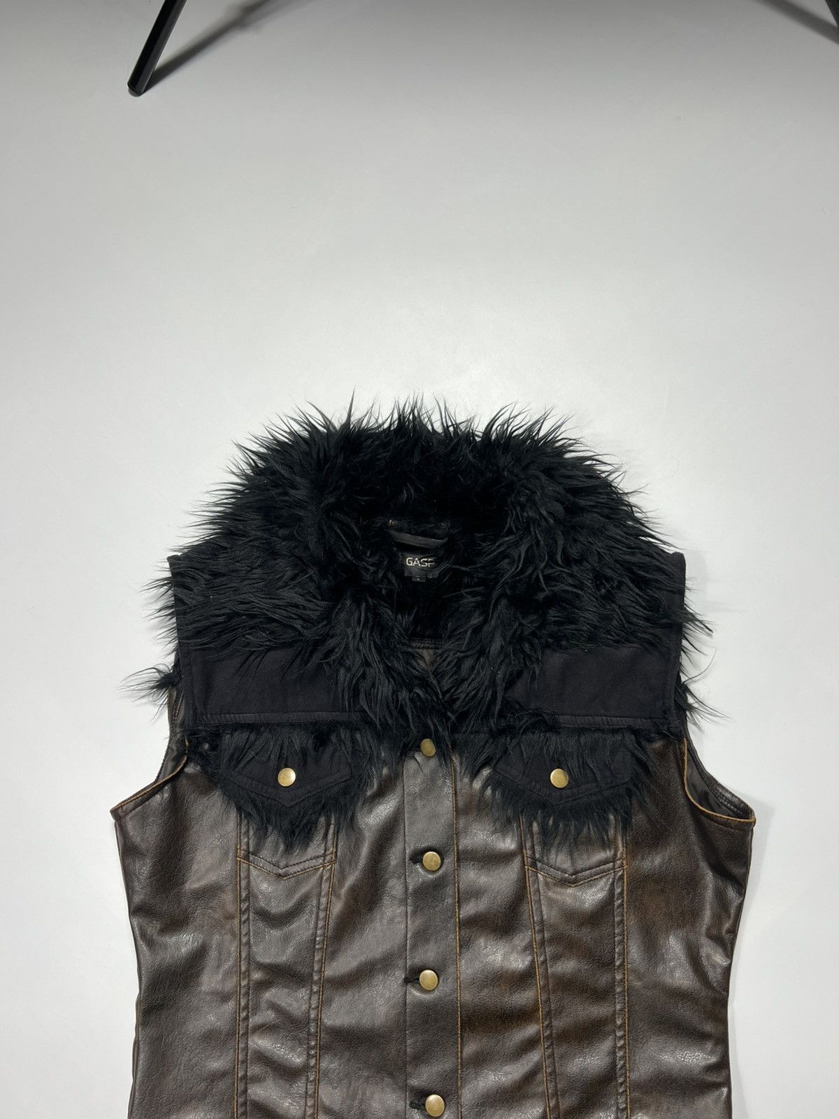 Hysteric Glamour Rare Y2K Leather Vest With Fur Collar Hood Hype Size L / US 10 / IT 46 - 3 Thumbnail