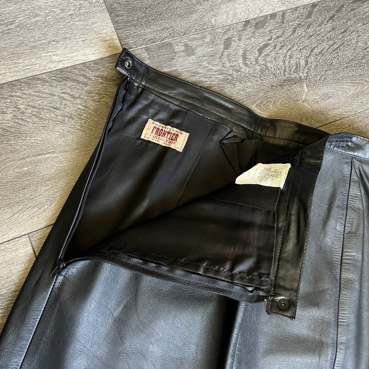 Genuine Leather Vintage Phoenix USA Frontier Collection Pig Leather Skirt Size 26" / US 2 / IT 38 - 6 Thumbnail