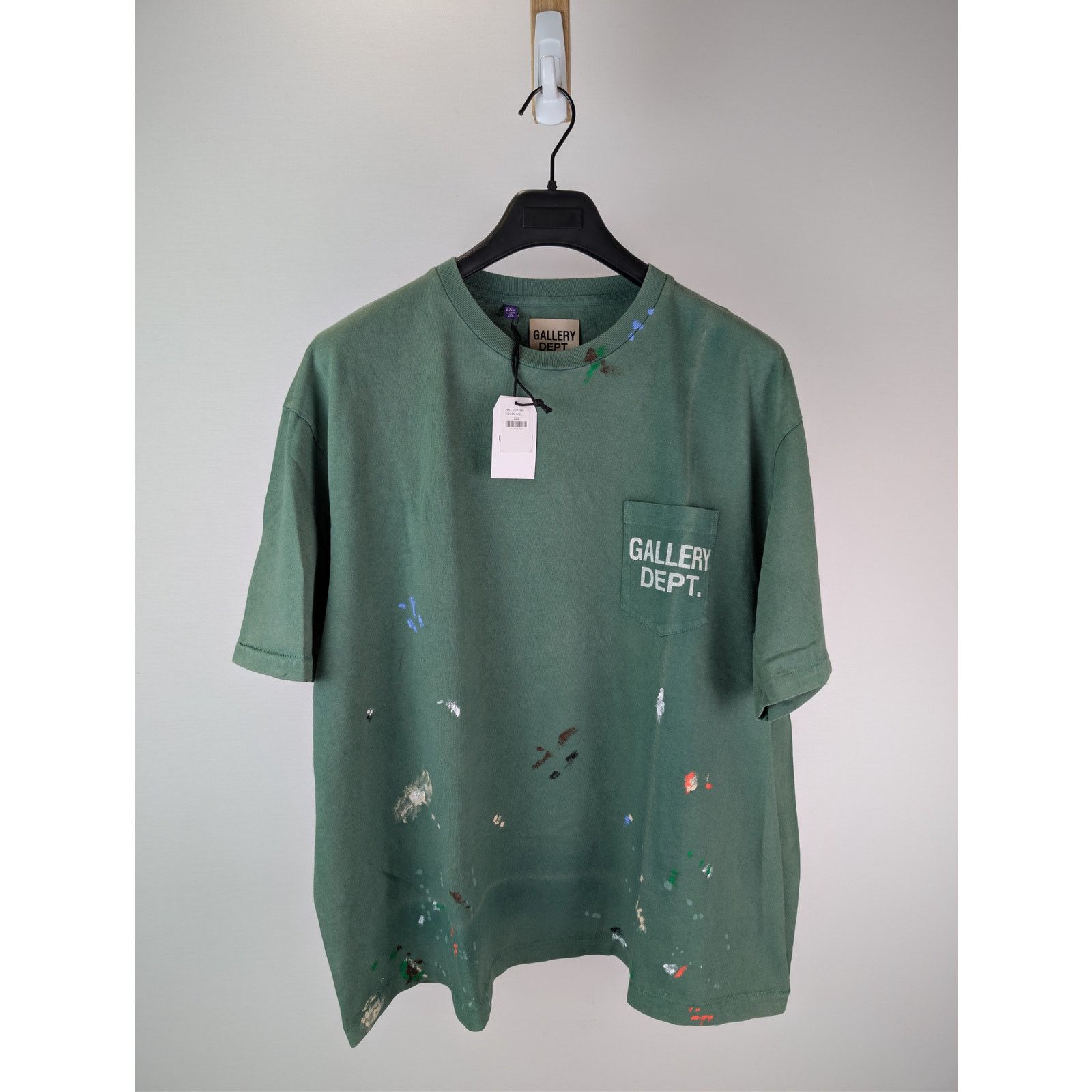 Gallery Dept. o1rshd1 Vintage Logo Painted T-Shirt in Green XX-Large Size US XXL / EU 58 / 5 - 1 Thumbnail