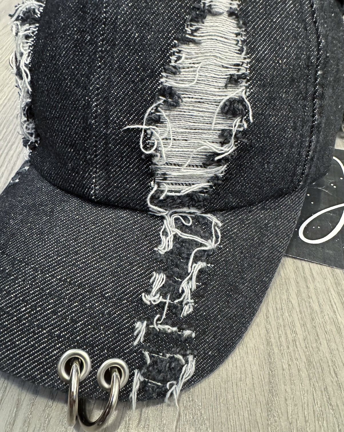 Japanese Brand Avant garde chunky bunny rabbit ear distressed raw denim cap Size ONE SIZE - 4 Thumbnail