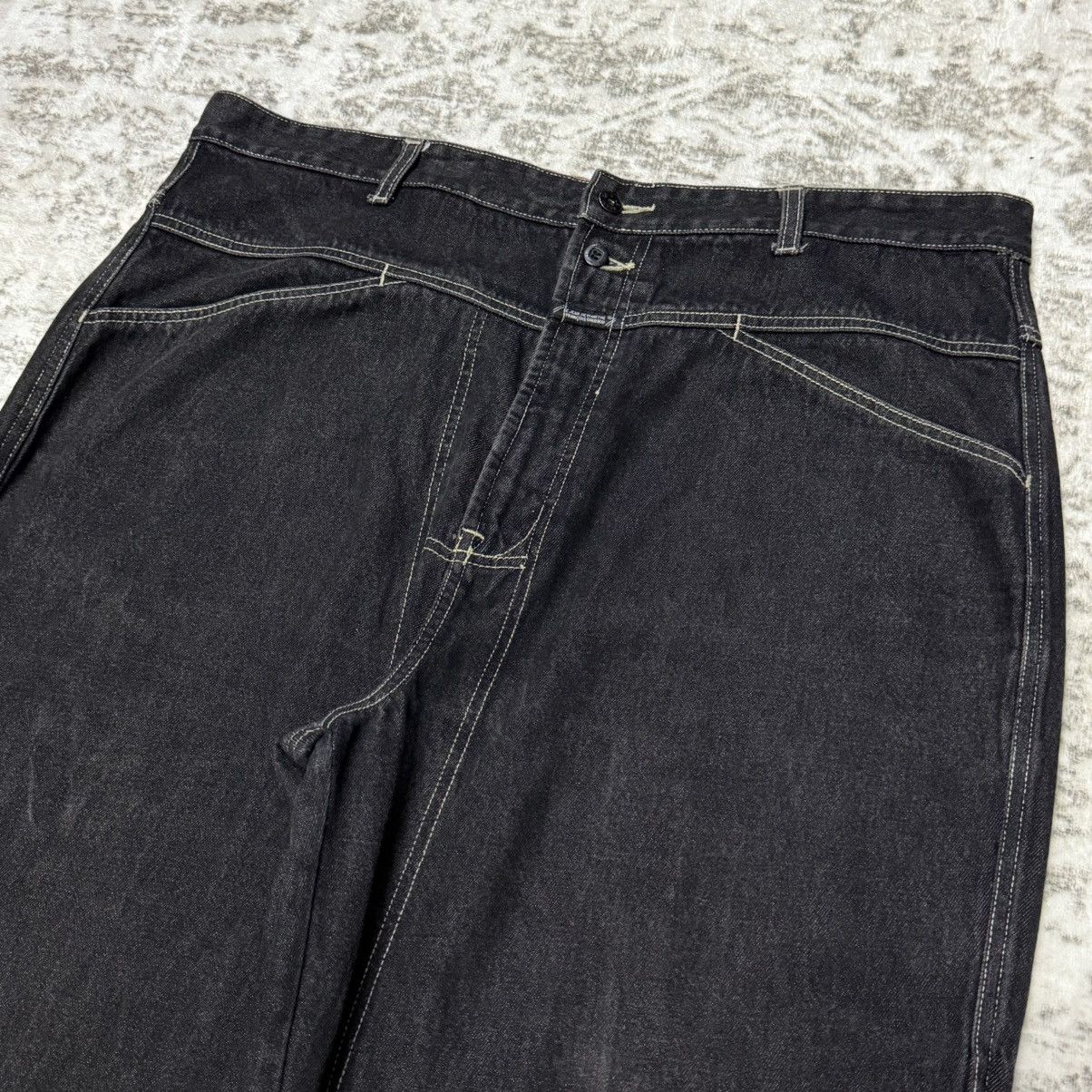 Marithe + Francois Girbaud Girbaud Black Wash Carpenter Loose Denim Pants Size US 40 / EU 56 - 5 Thumbnail