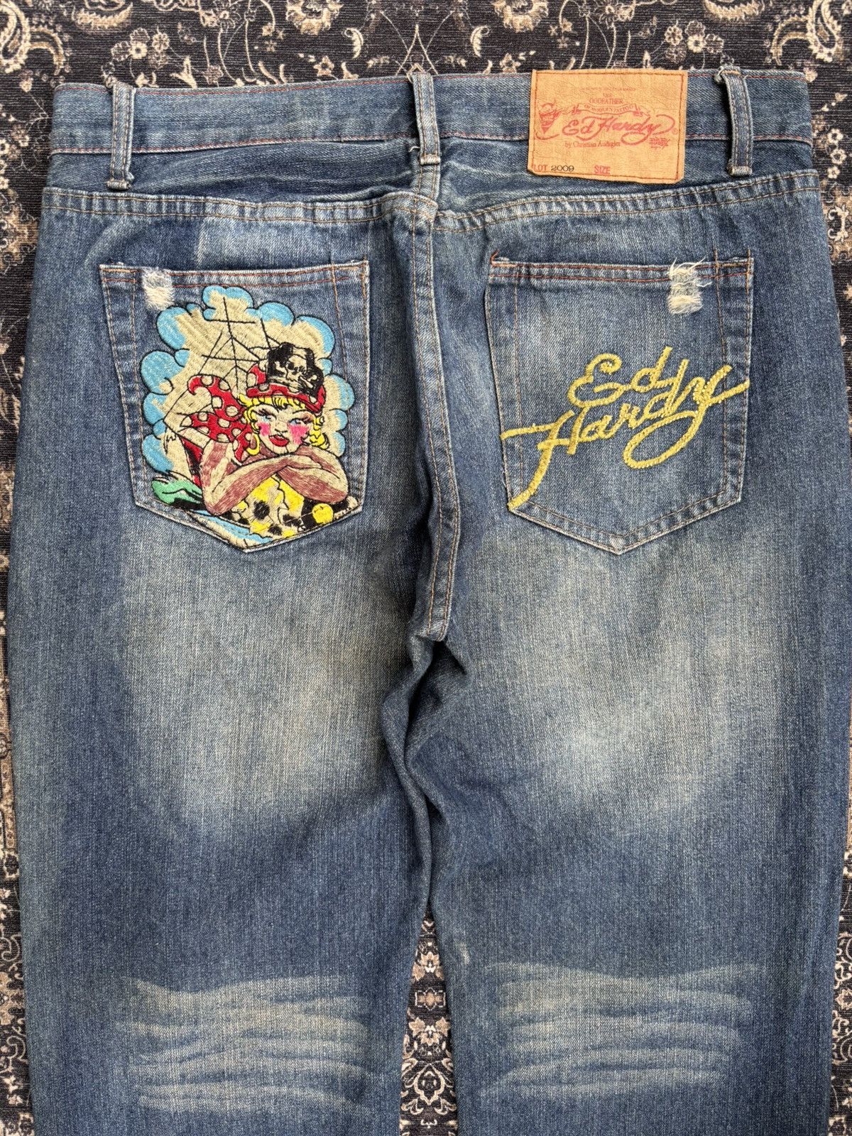 Ed Hardy Ed Hardy By Christian Audigier Embroidery Denim Pants Size US 34 / EU 50 - 7 Thumbnail