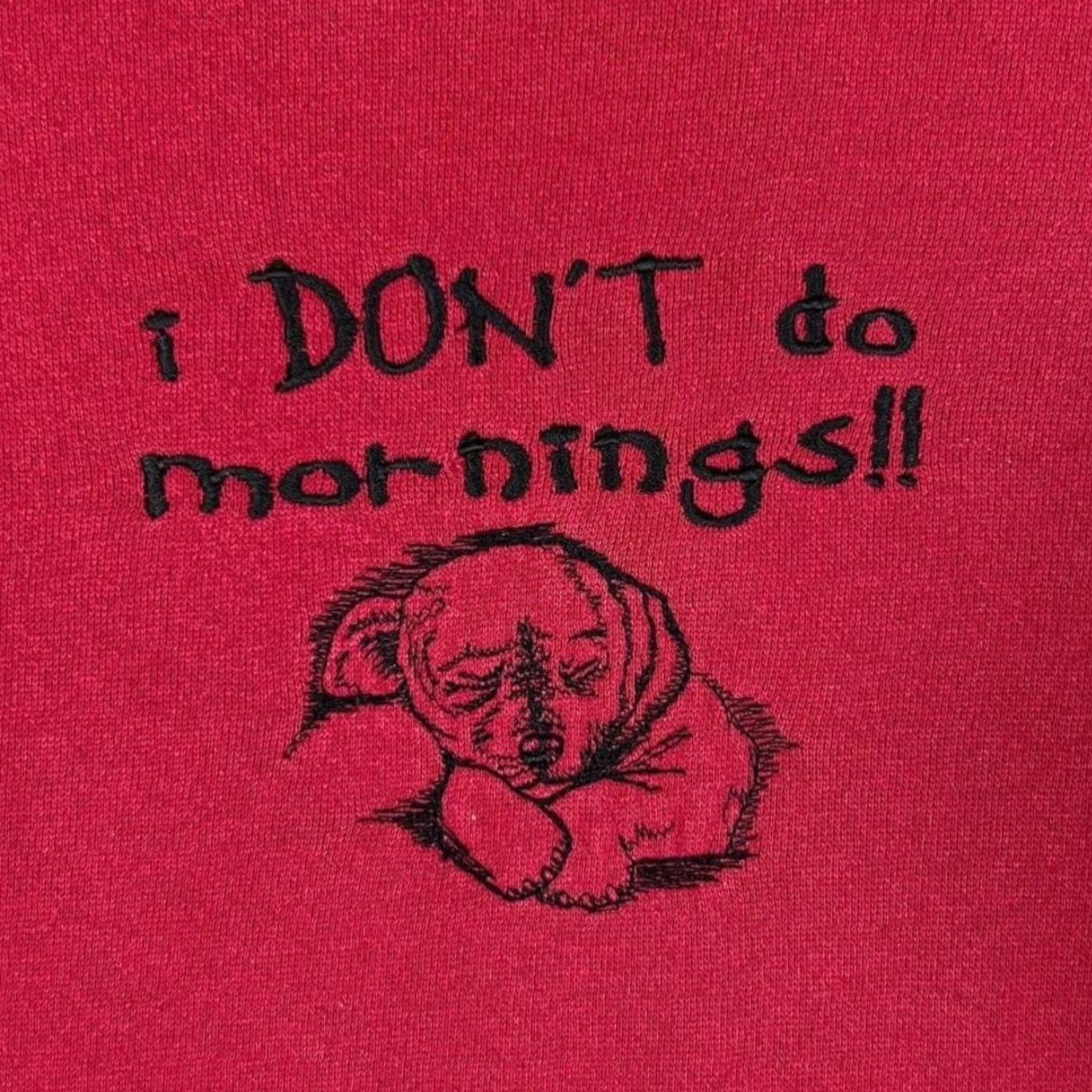 Vintage Vintage Gopher Sport I Don’t Do Mornings Embroidered Puppy Dog Sweatshirt Large Red Size US L / EU 52-54 / 3 - 4 Thumbnail