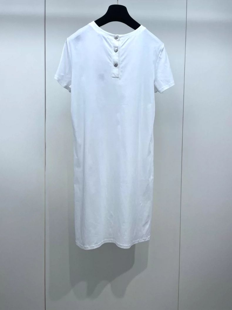 Chanel Chanel White short-sleeved T-shirt dress 2504-Nextarrow Size M / US 6-8 / IT 42-44 - 2 Thumbnail