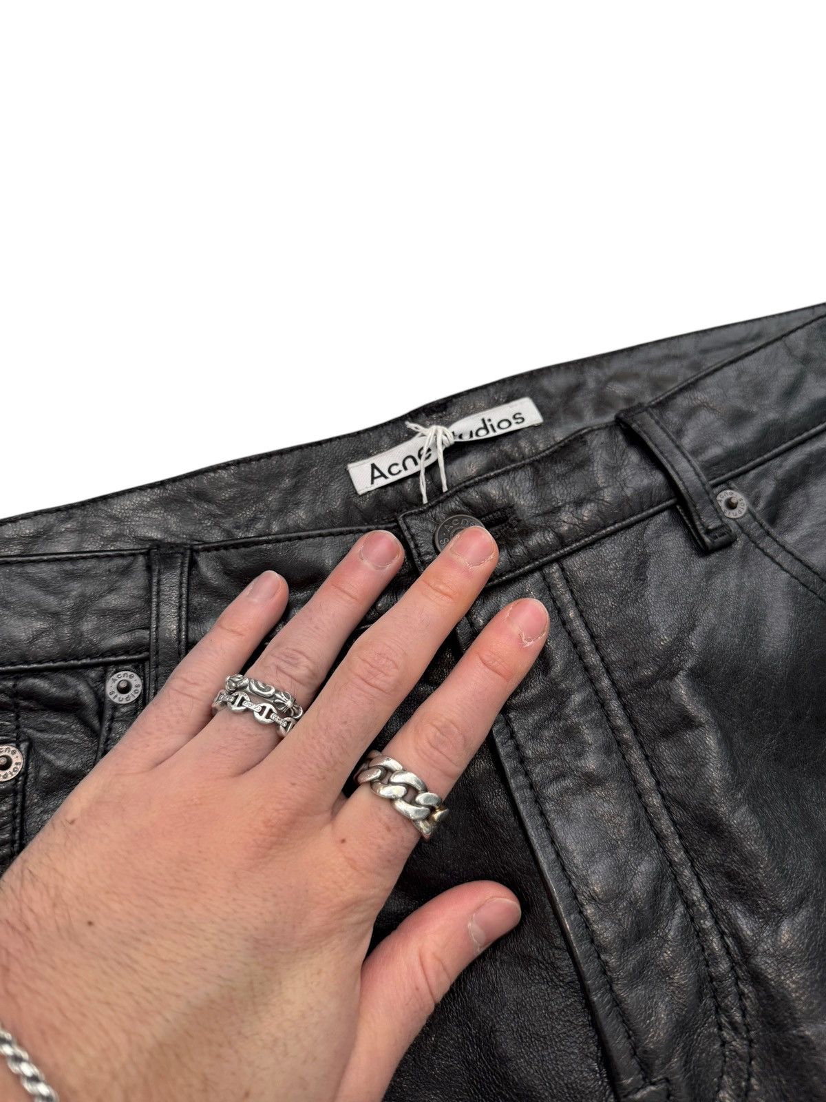 Acne Studios $1,550 Heavy Lamb Bootcut Leather Pants Size 28" / US 6 / IT 42 - 7 Thumbnail