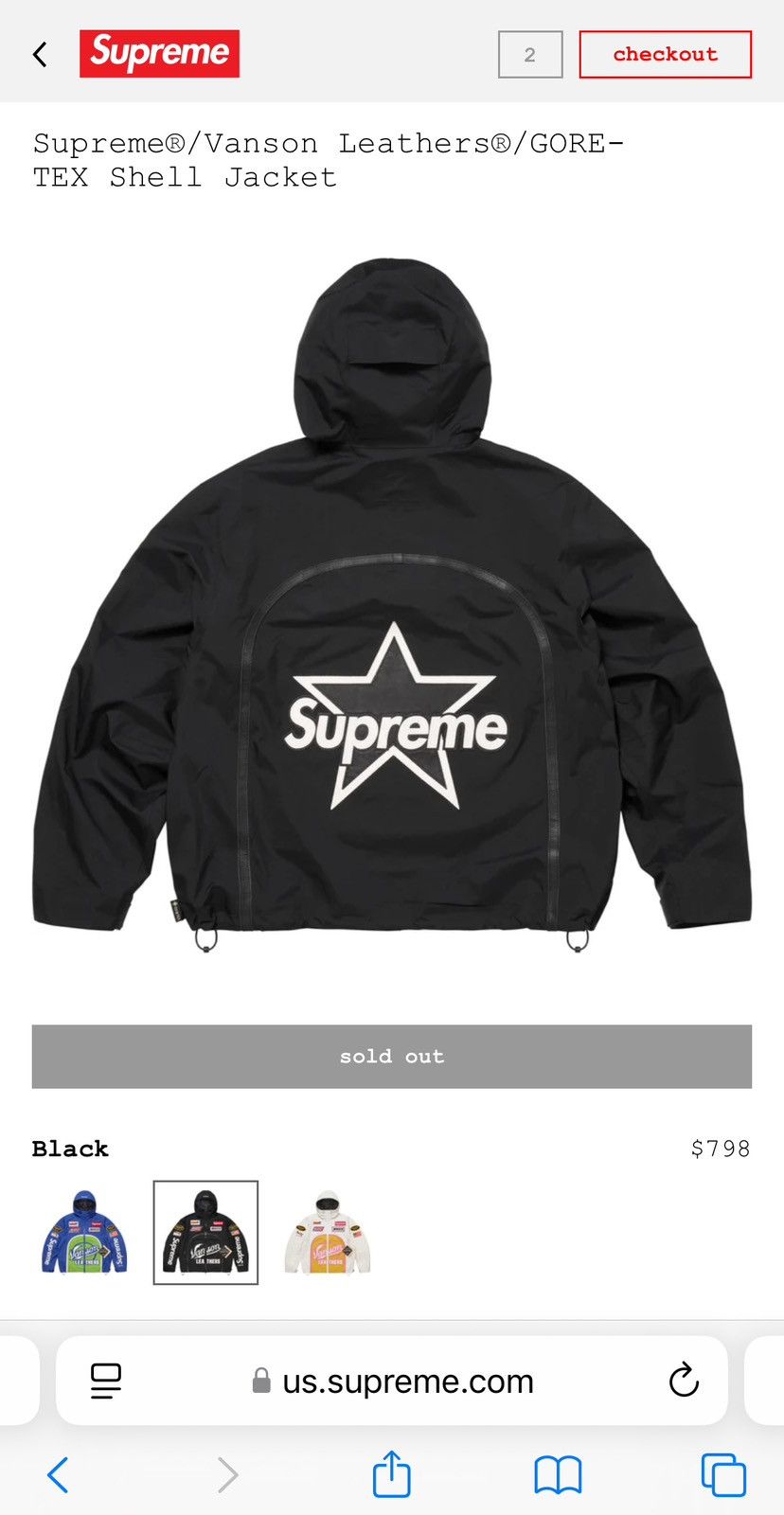 Supreme Vanson Leathers GORE-TEX Shell Jacket