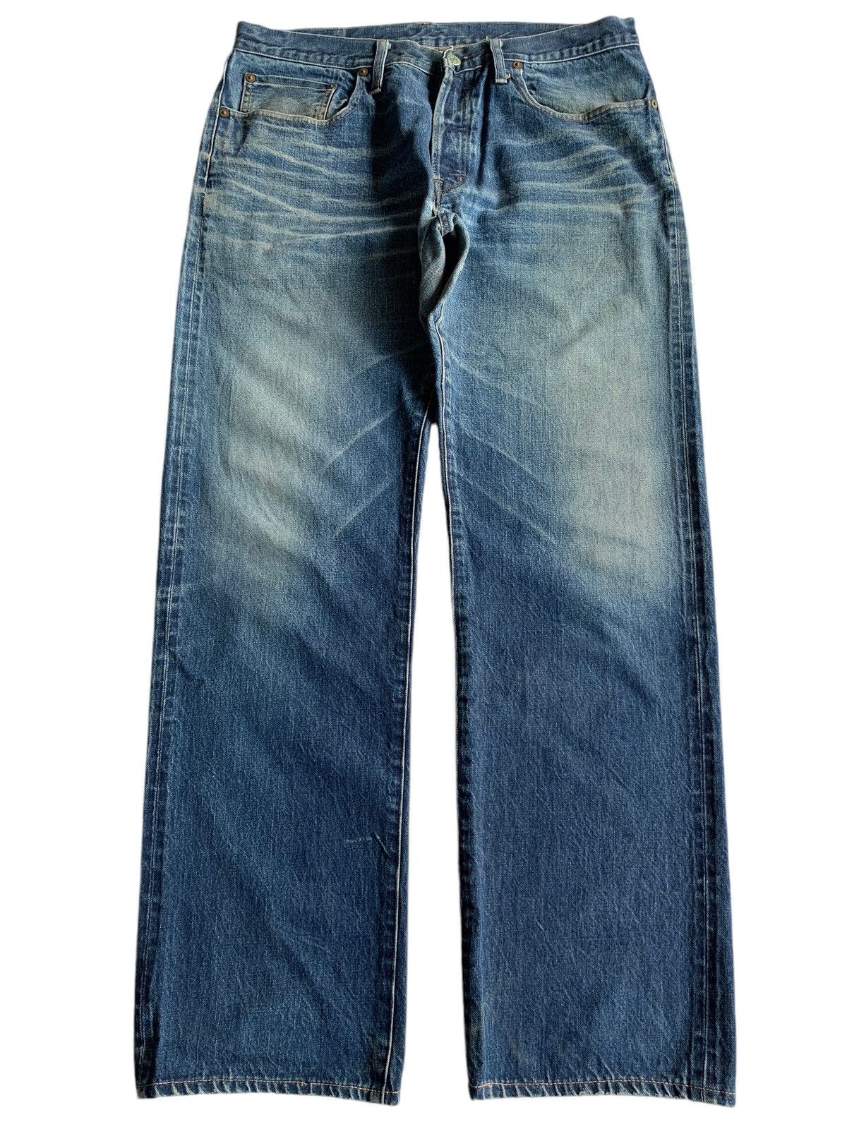 Japanese Brand × Kapital × Vintage Okura Hr Market Japanese Button Fly Selvedge Distressed Size US 34 / EU 50 - 1 Thumbnail