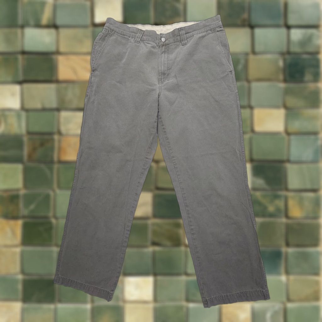 Vintage Columbia Pants Mens 36x30 Inseam Green Canvas Utility Straight Front Work Casual Travel 90s Theme American Size US 36 / EU 52 - 1 Thumbnail