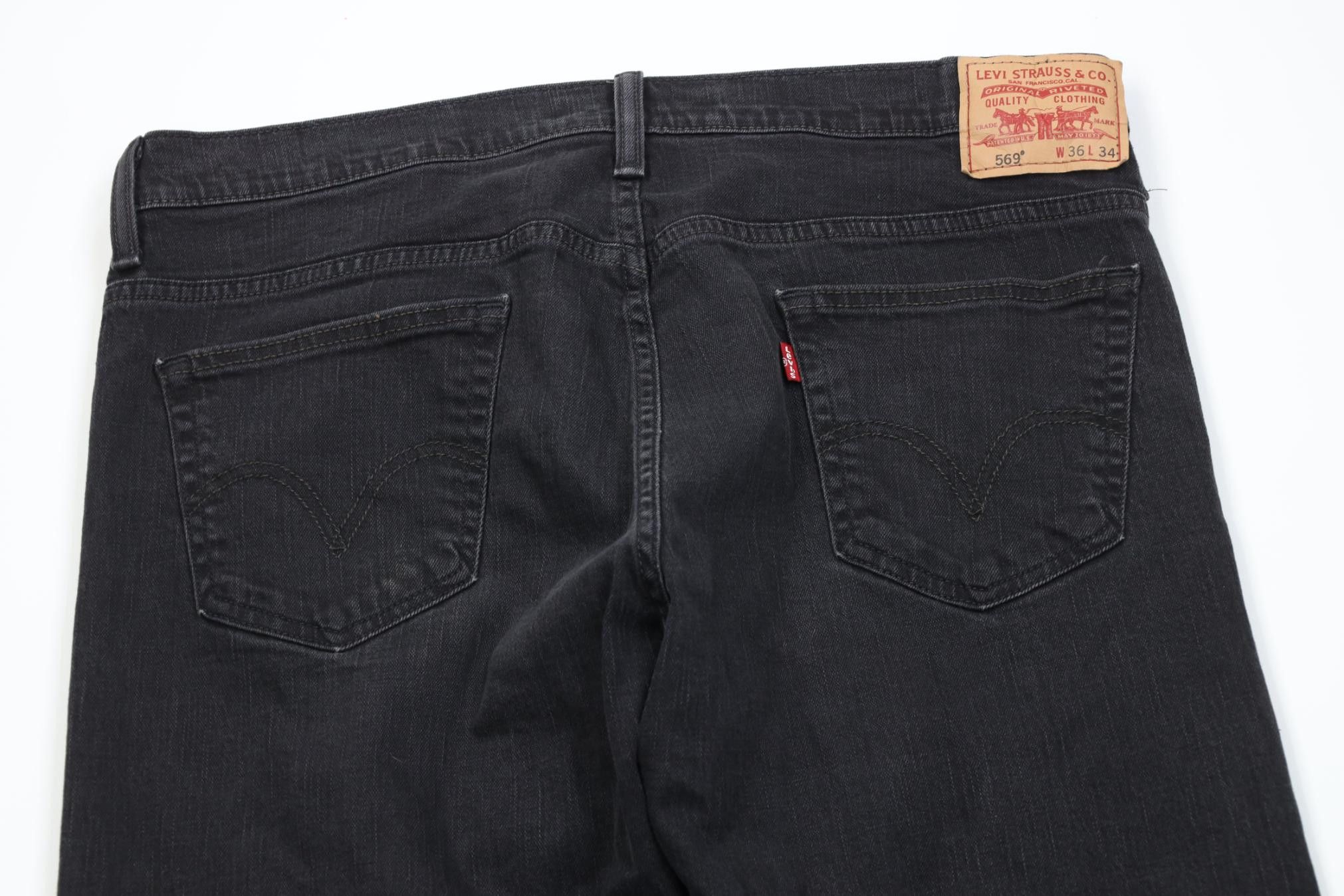 Levi's Vintage Y2K Levis 569 Straight Wide Leg Denim Jeans Black Size US 36 / EU 52 - 11 Thumbnail