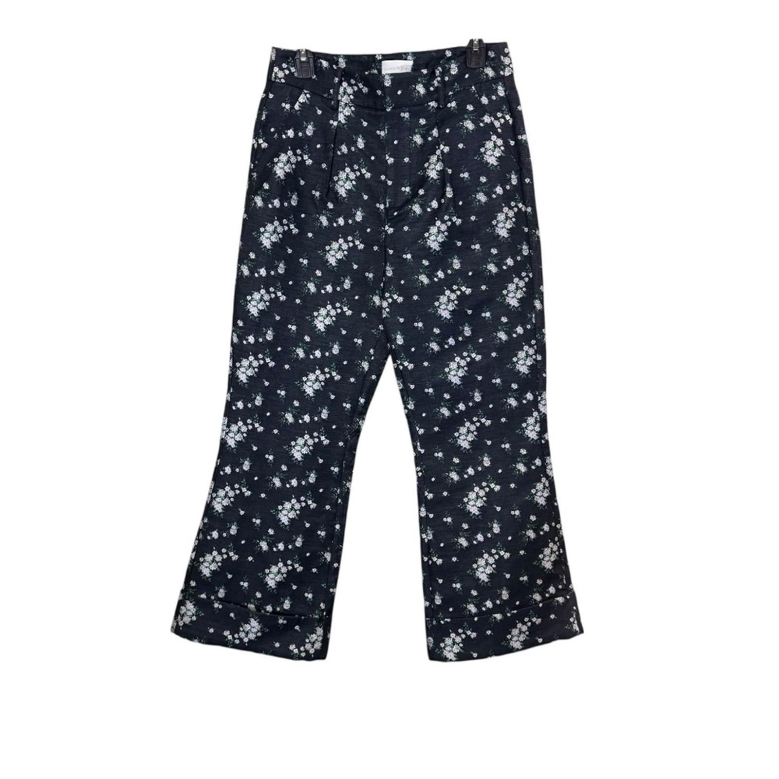 Other Christy Lynn Jacquard Floral Mallory Wide Leg Crop Pants sz6 Size 28" / US 6 / IT 42 - 1 Thumbnail