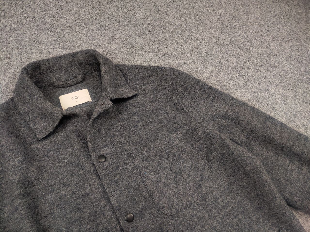 Folk Folk Design Chore Wool Blend Pocket Button Overshirt jacket Size US XL / EU 56 / 4 - 4 Thumbnail
