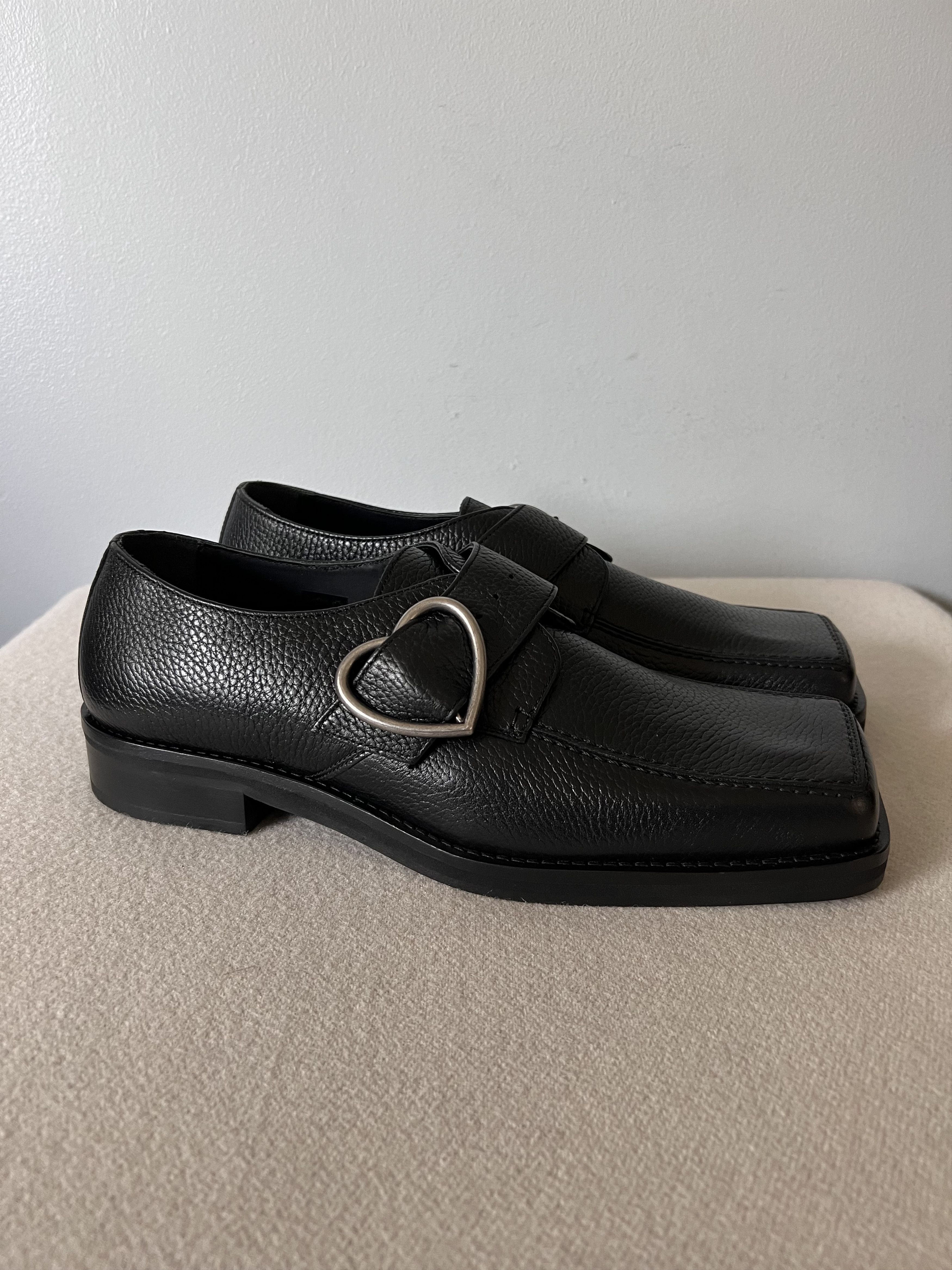 Martine Rose Martine Rose Square Toe Buckle Loafer in Black Leather Size US 10 / EU 43 - 1 Thumbnail