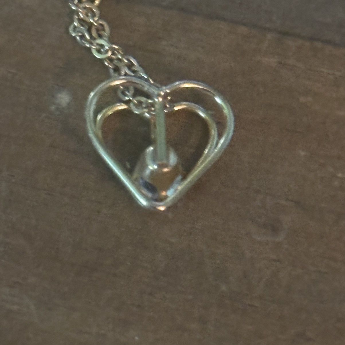 Vintage Vintage gold outlined heart and rhinestone pendant necklace Size ONE SIZE - 4 Thumbnail