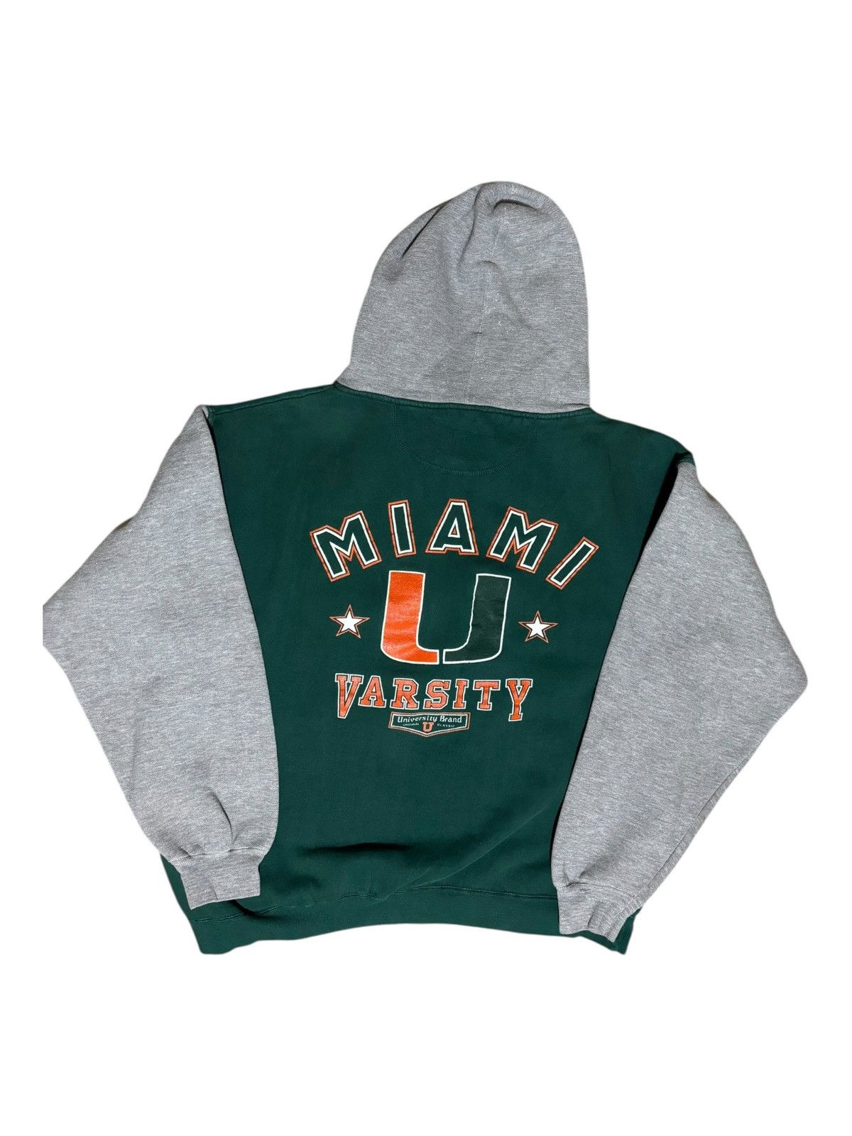 Galt Crew *VINTAGE* University of Miami Hurricanes Two-Tone Hoodie Size US XL / EU 56 / 4 - 2 Thumbnail