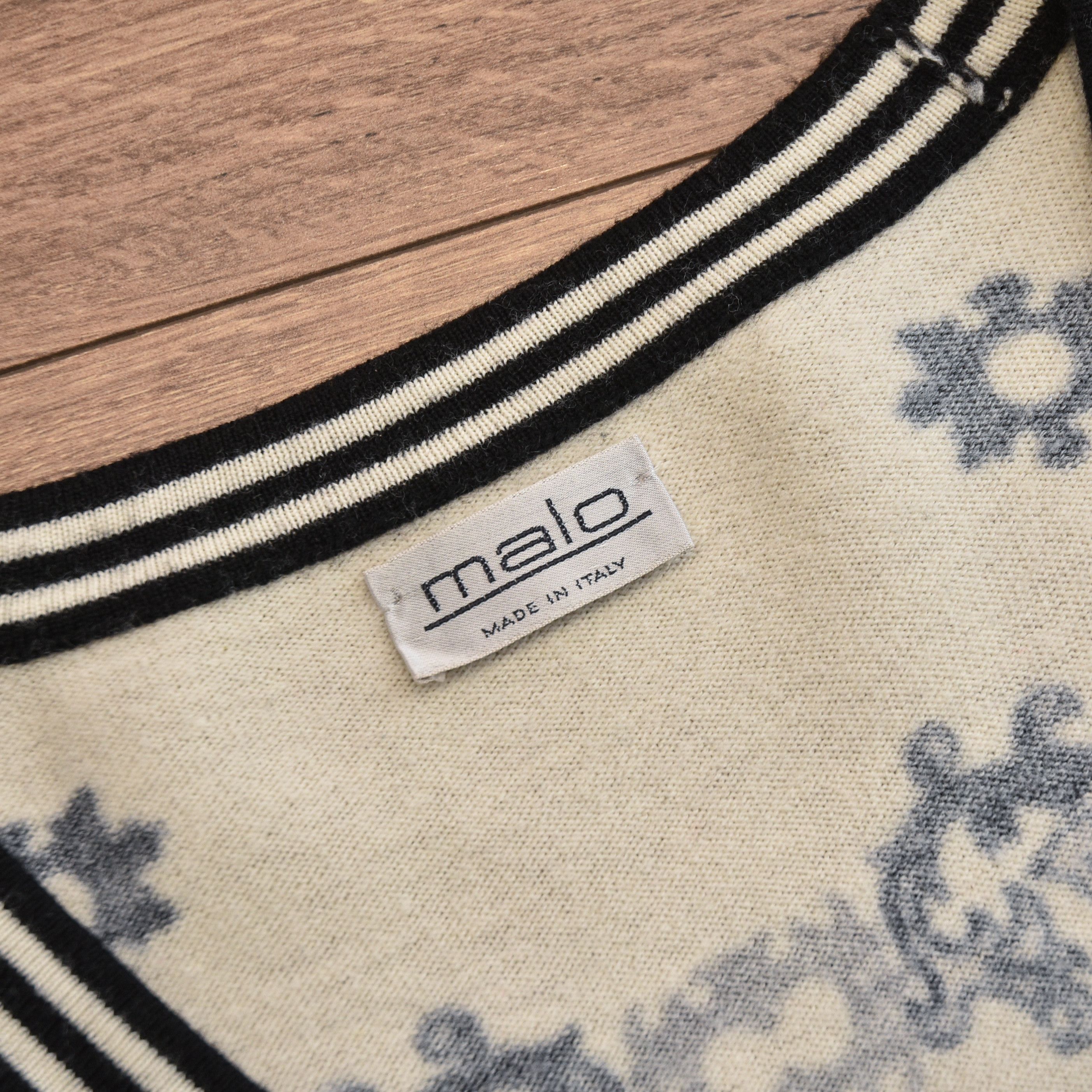 Malo MALO Italy Merino Wool Cardigan Paisley Baroque Knit Sweater Size S / US 4 / IT 40 - 10 Thumbnail