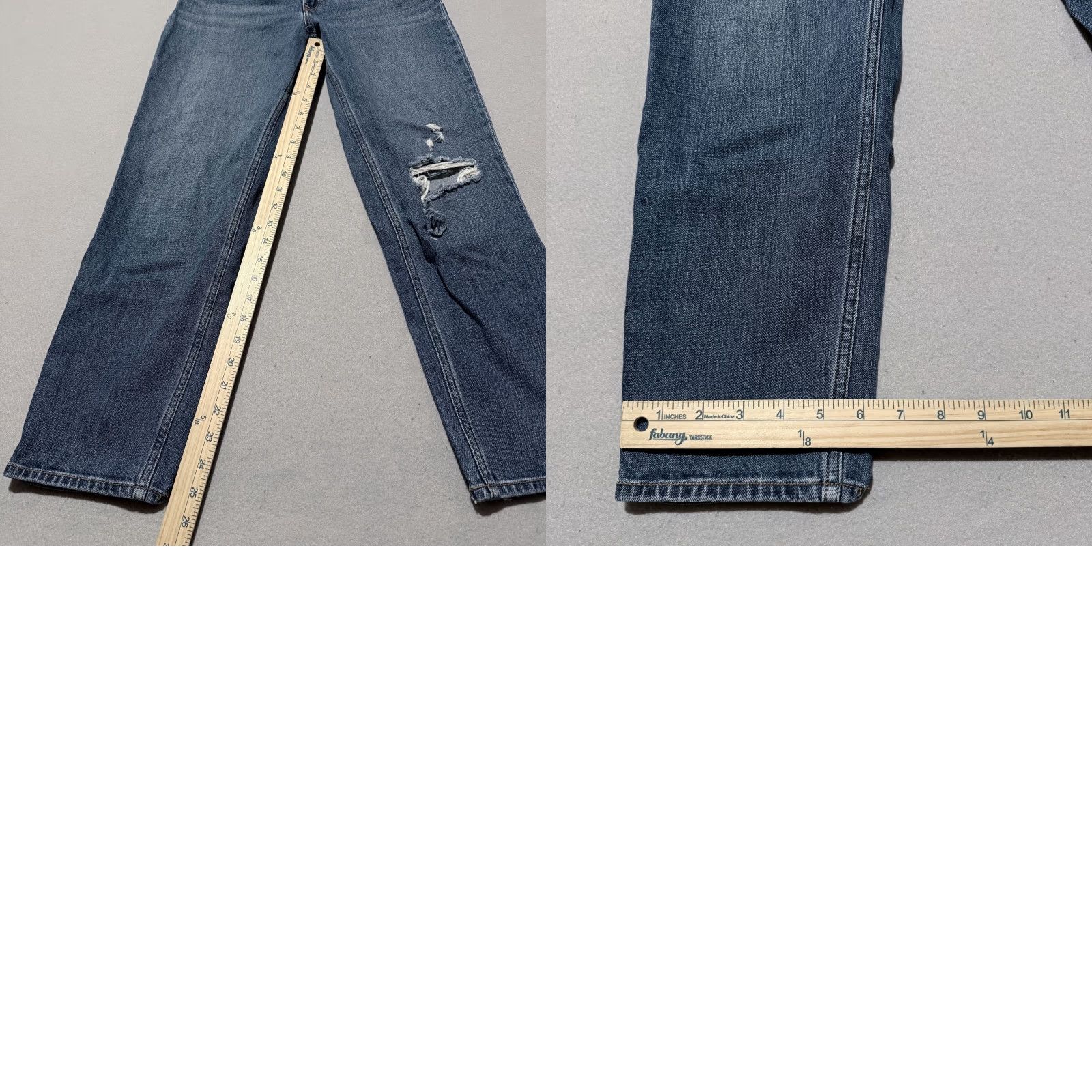 Abercrombie & Fitch Abercrombie & Fitch The Mom High Rise Jeans Women's Blue Denim Distressed - 4 Size 27" / US 4 / IT 40 - 9 Thumbnail