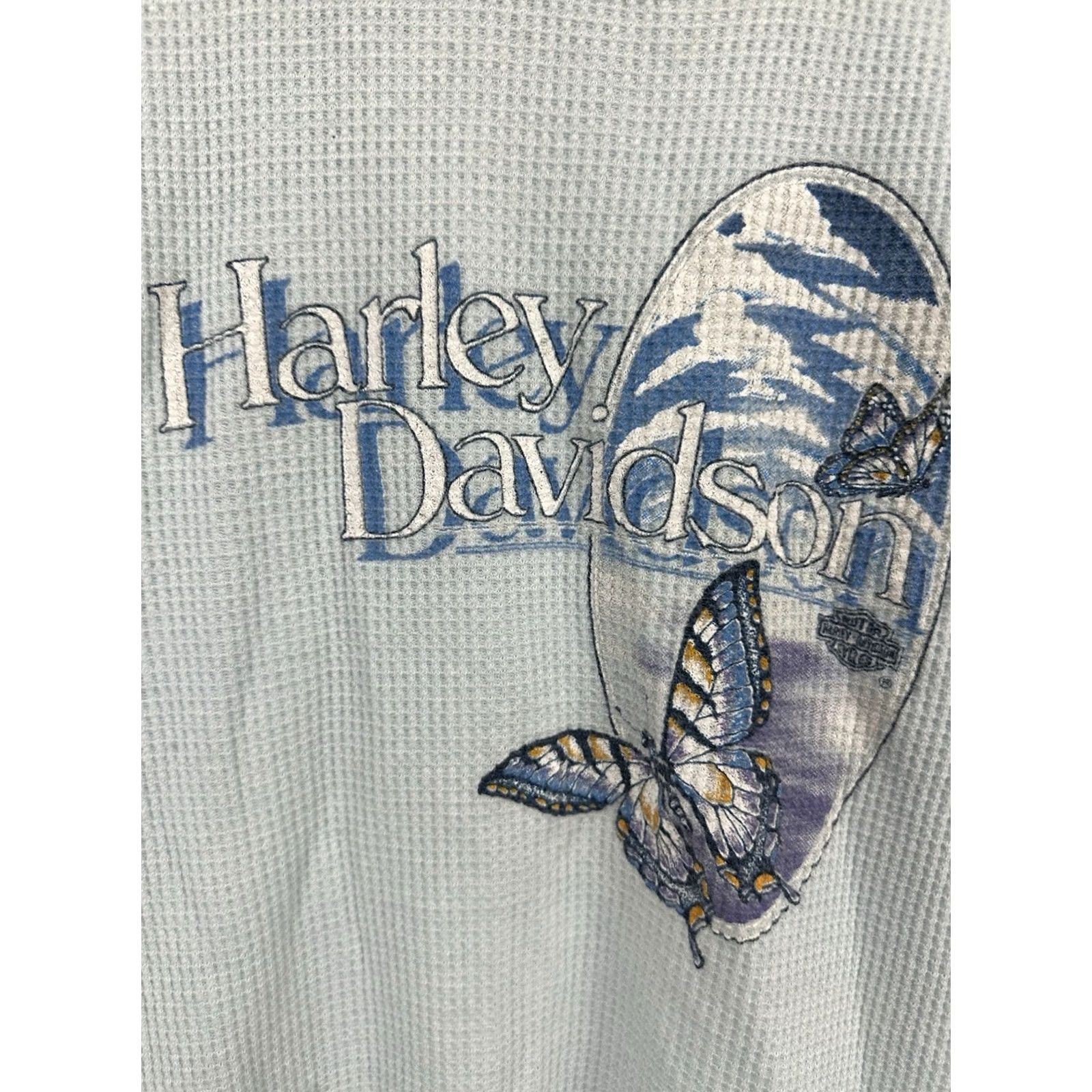 Harley Davidson VTG 70s Harley Davidson Butterfly Women's Thermal LS Biker Motorcycle Shirt L Nike Stays? Size XS / US 0-2 / IT 36-38 - 4 Thumbnail
