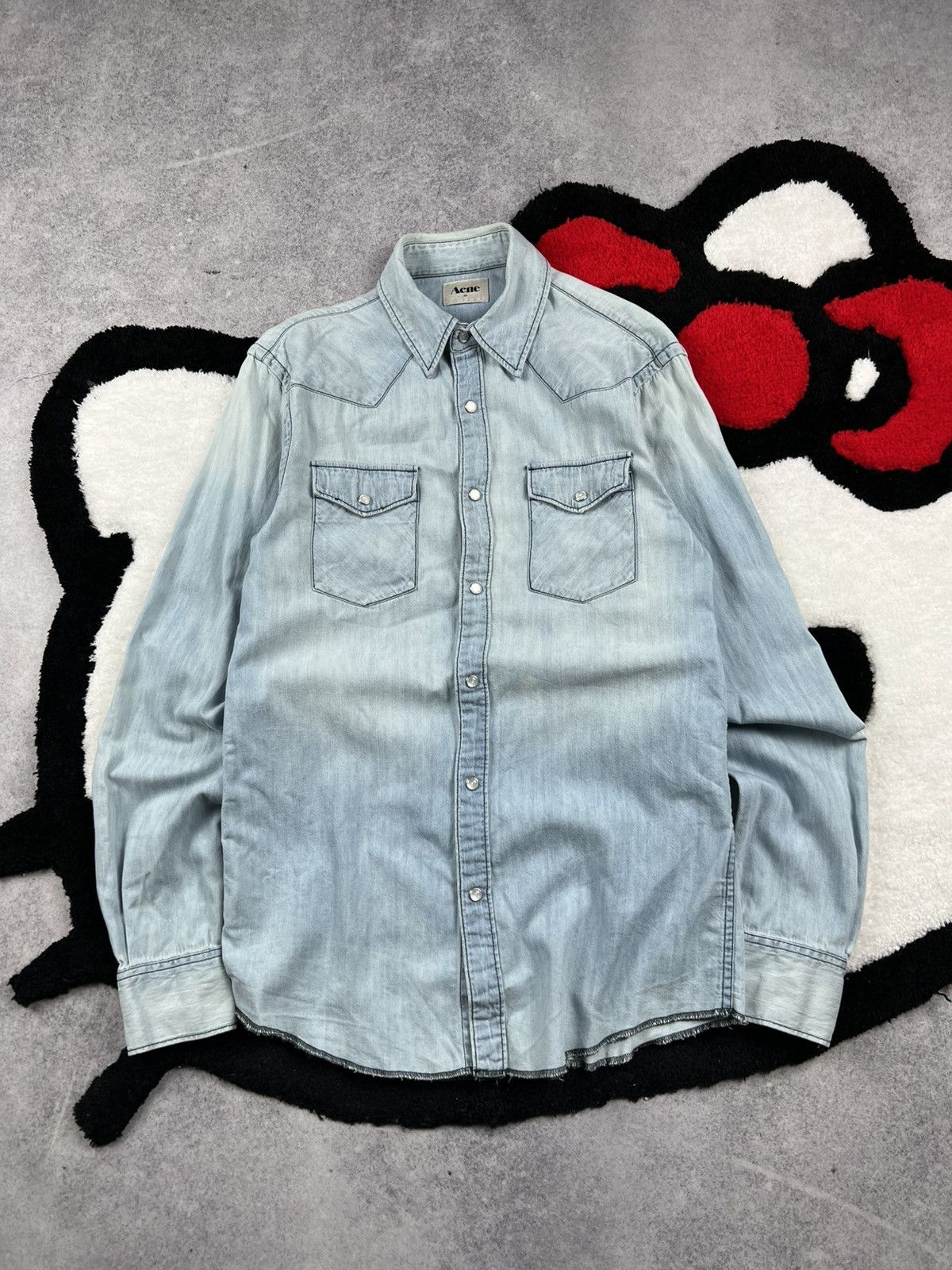 Vintage Acne Studios Mudwash Denim Distressed Y2K Shirt