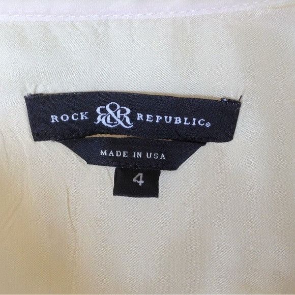 Rock & Republic NEW $945 Rock & Republic Tailor Made Runway White Silk Ruffl Size S / US 4 / IT 40 - 4 Thumbnail