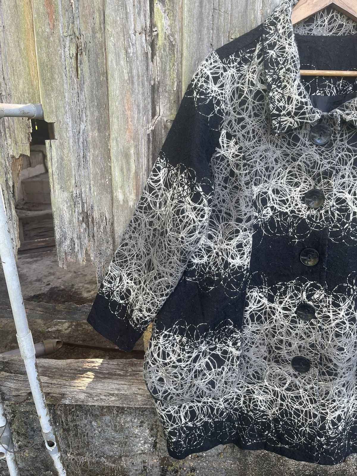 Other Avant-Garde Korean Art Coat Chaotic Thread Embroidery Size M / US 6-8 / IT 42-44 - 4 Thumbnail