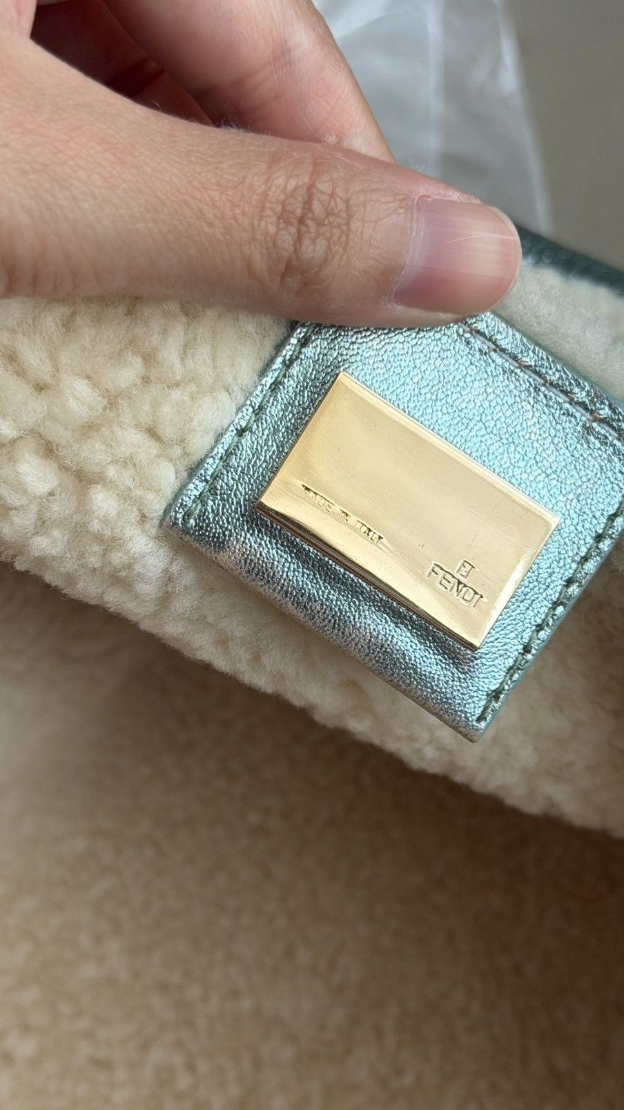 Fendi Fendi Blue Metallic Baguette Bag Size ONE SIZE - 11 Thumbnail