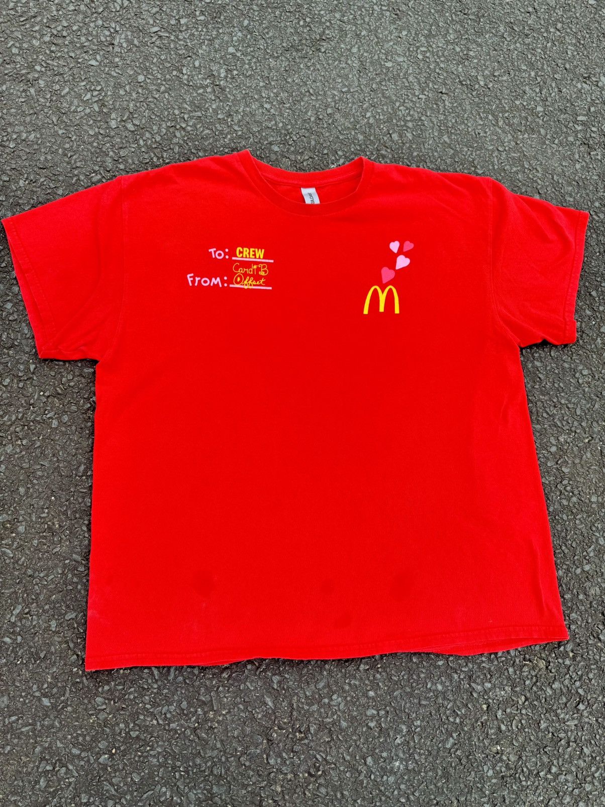 Rap Tees × Travis Scott McDonald’s Cardi B Offset Work Uniform Rap T-Shirt Size US XL / EU 56 / 4 - 3 Thumbnail