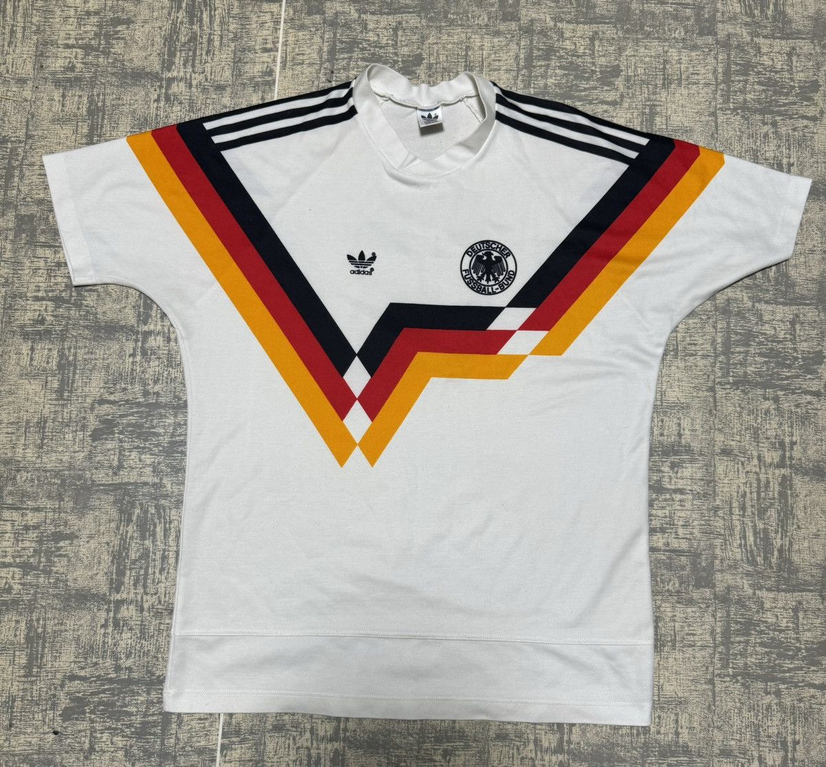 Vintage 1990 Adidas Germany Deutschland Vintage Soccer Jersey Size US L / EU 52-54 / 3 - 1 Thumbnail