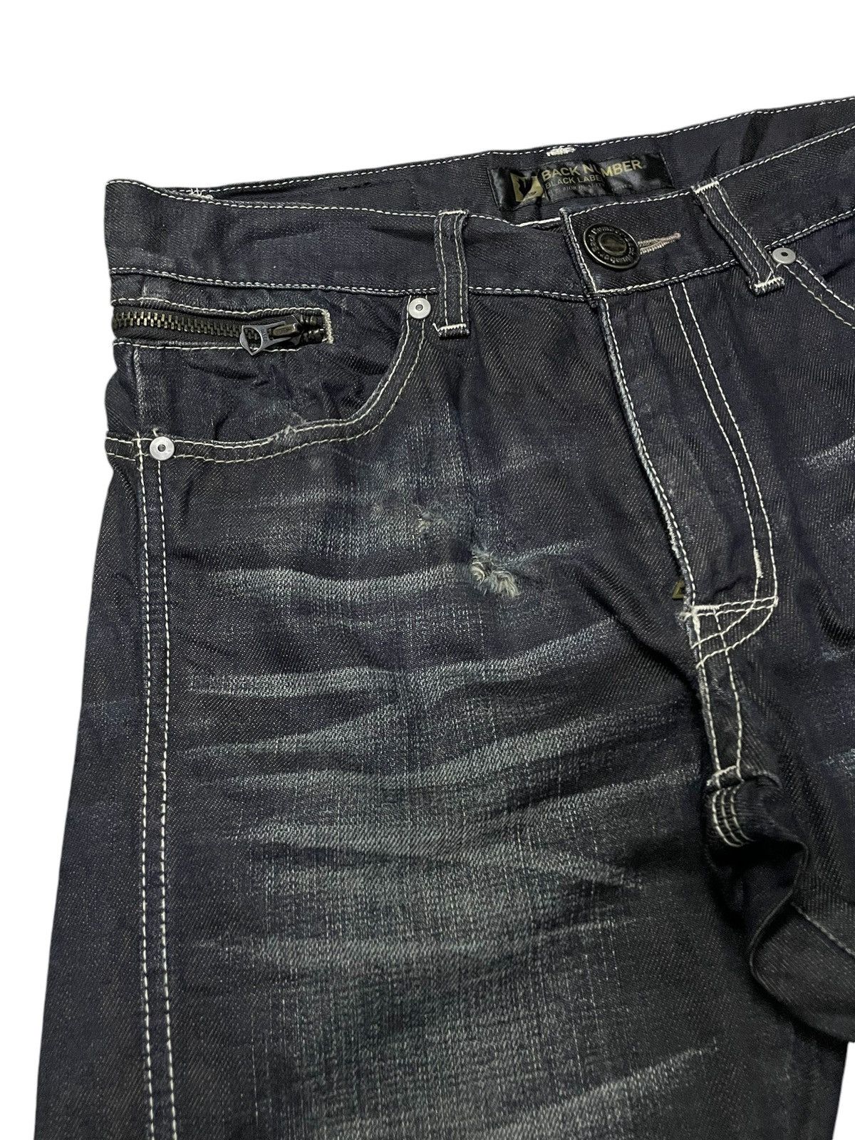 Hysteric Glamour × Japanese Brand × LOWBOX Back Number Japan Waxed Coated Spiral Cut Jeans Size US 30 / EU 46 - 8 Thumbnail