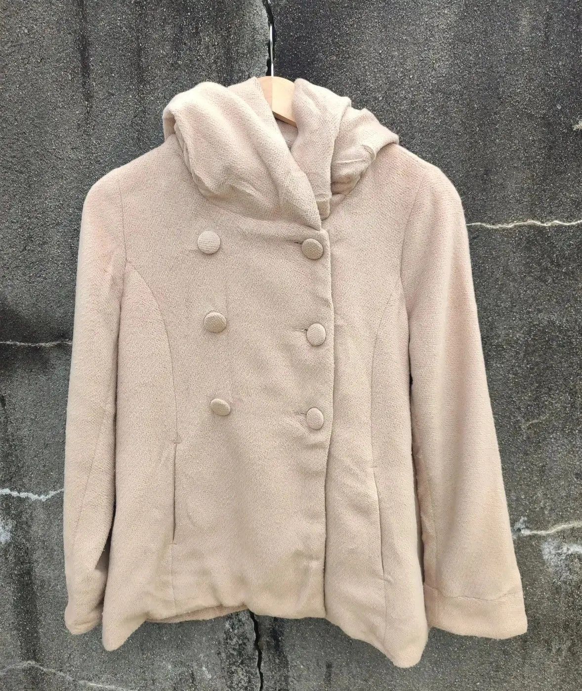 Japanese Brand Military-Inspired Beige Double-Breasted Hooded Coat (Size M) Size M / US 6-8 / IT 42-44 - 1 Thumbnail