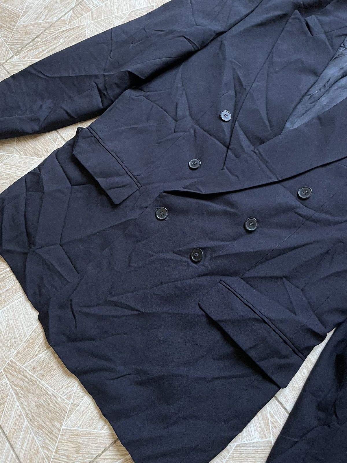 Vintage Mario Dessuti Blazer Jacket Black Double Breasted Peak Size US M / EU 48-50 / 2 - 3 Thumbnail