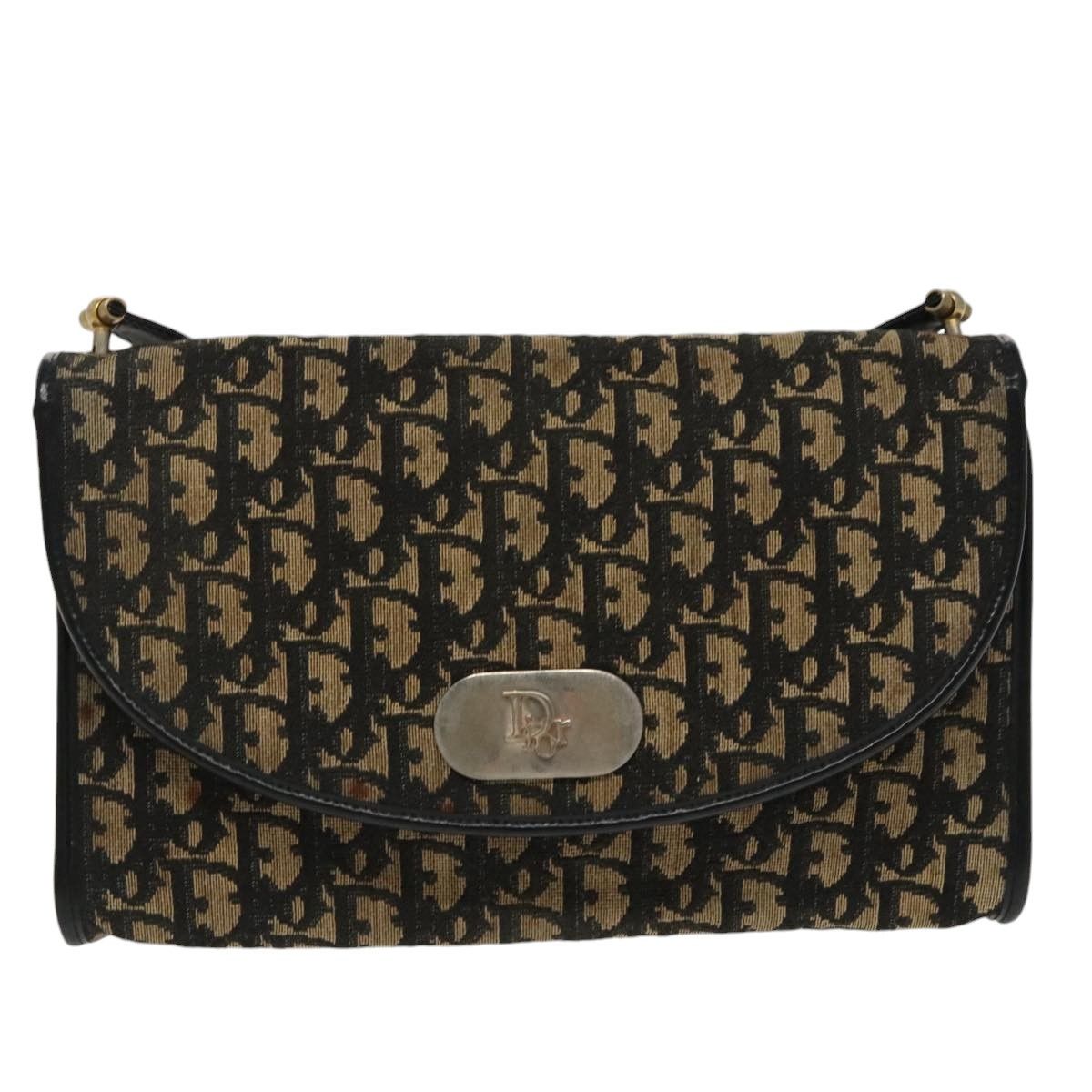 Dior Trotter Navy Canvas Shoulder Bag (Pre-Owned) Size ONE SIZE - 1 Thumbnail